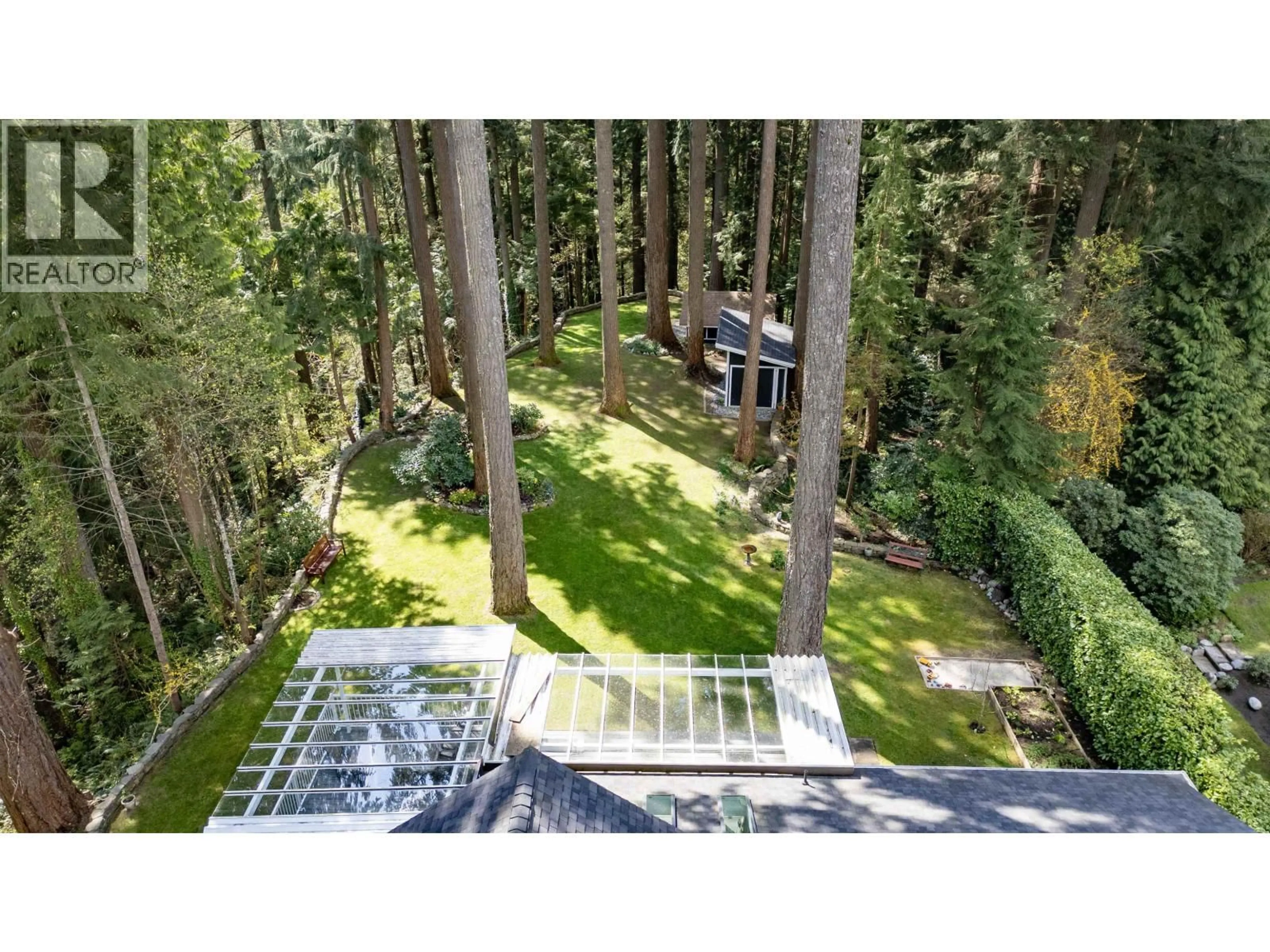 A pic from outside/outdoor area/front of a property/back of a property/a pic from drone, forest/trees view for 2551 HYANNIS POINT, North Vancouver British Columbia V7H1R9