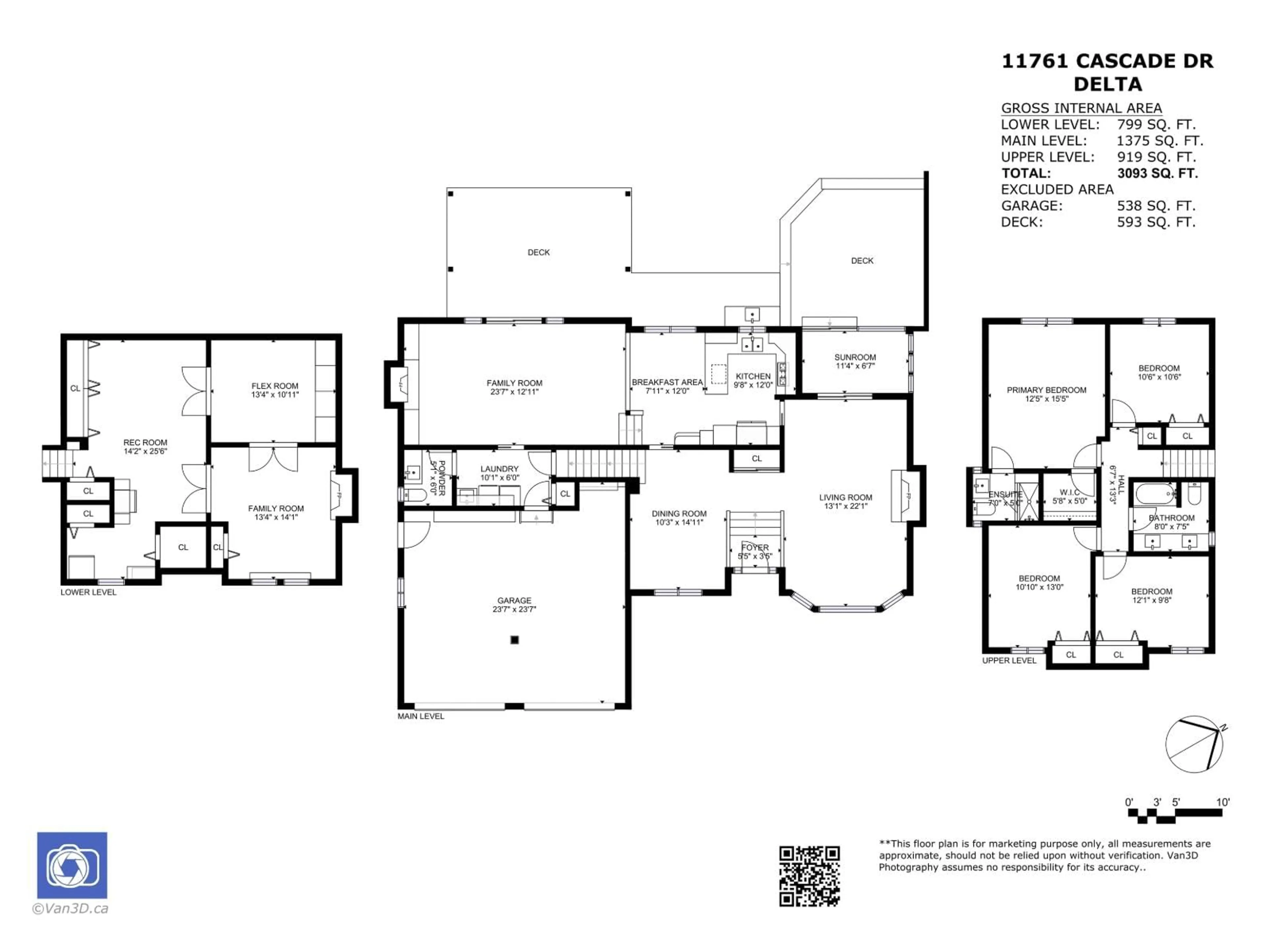 Floor plan for 11761 CASCADE DRIVE, Delta British Columbia V4E3C3