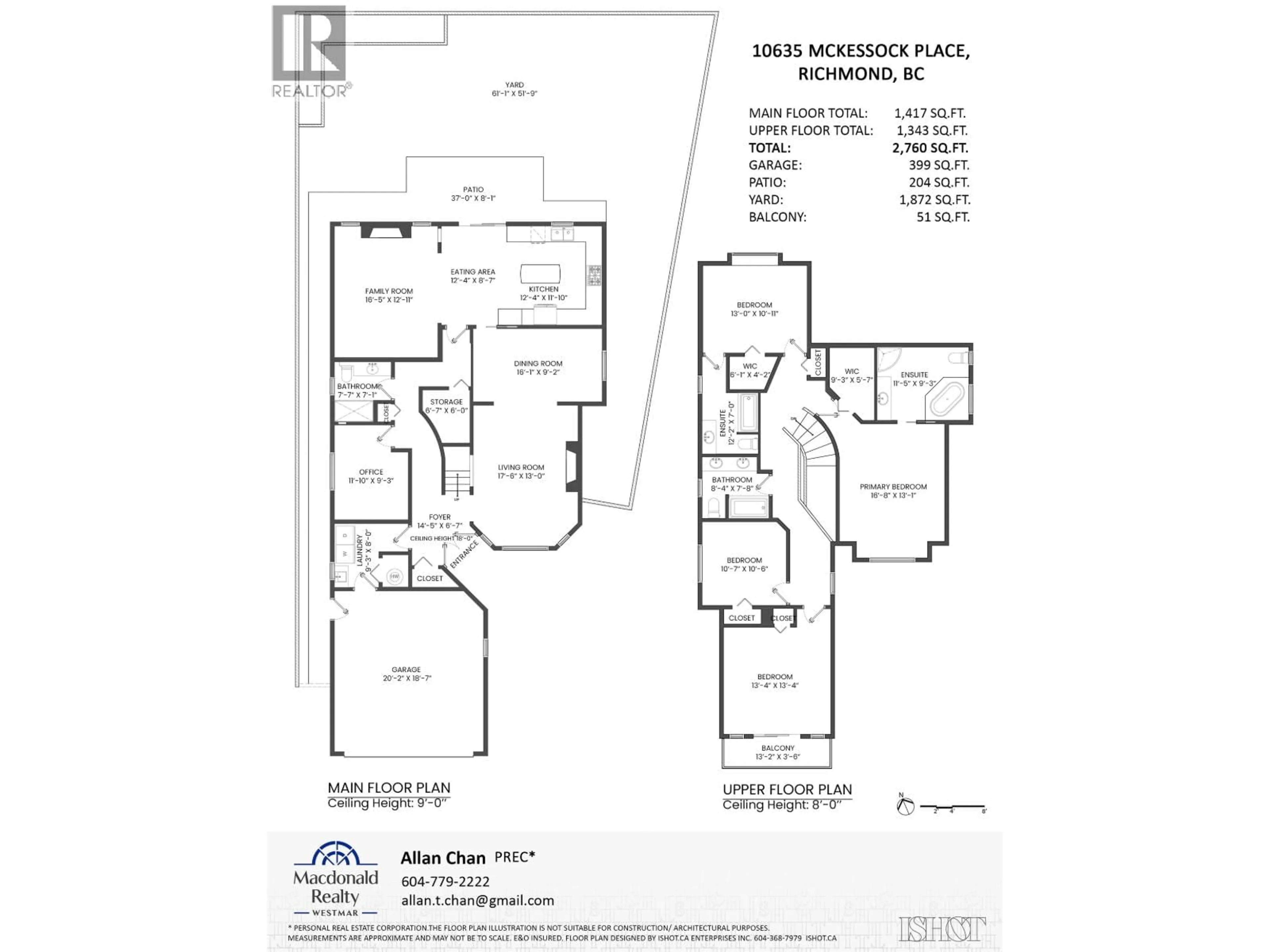 Floor plan for 10635 MCKESSOCK PLACE, Richmond British Columbia V6X3Y3