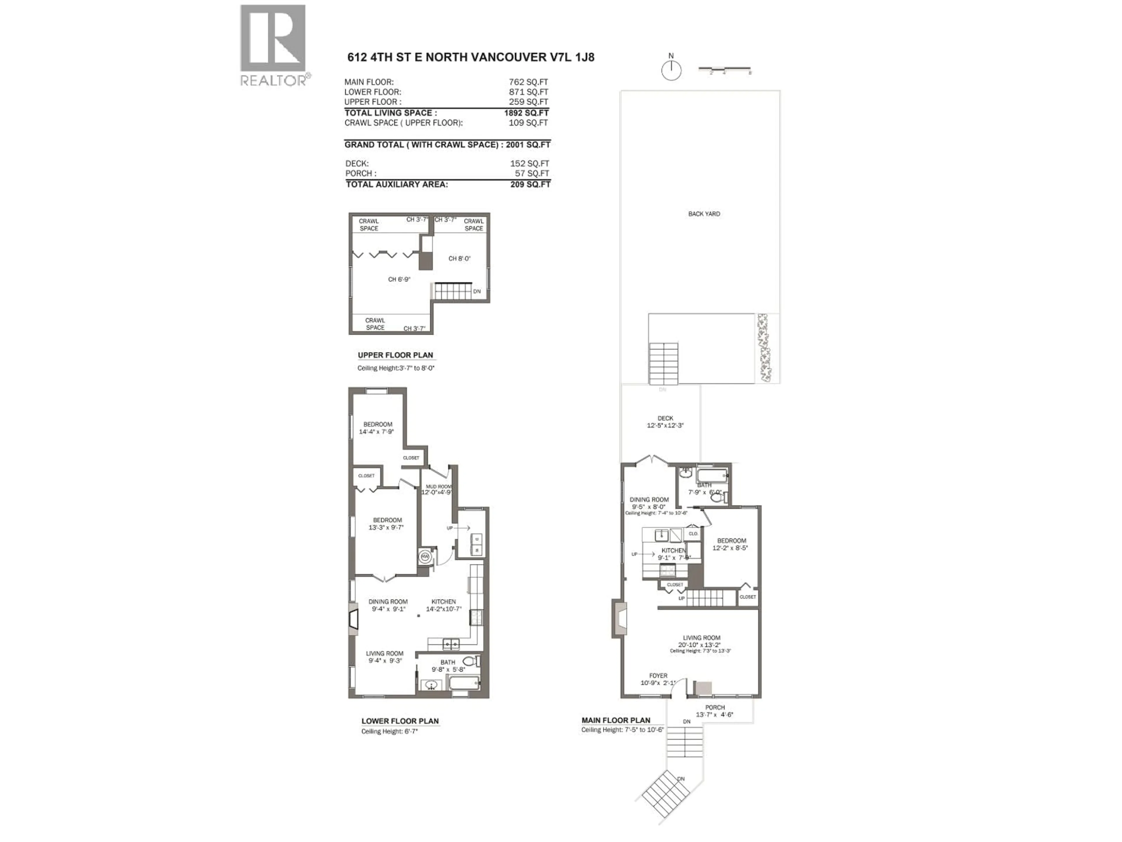 Floor plan for 612 4TH STREET, North Vancouver British Columbia V7L1J8