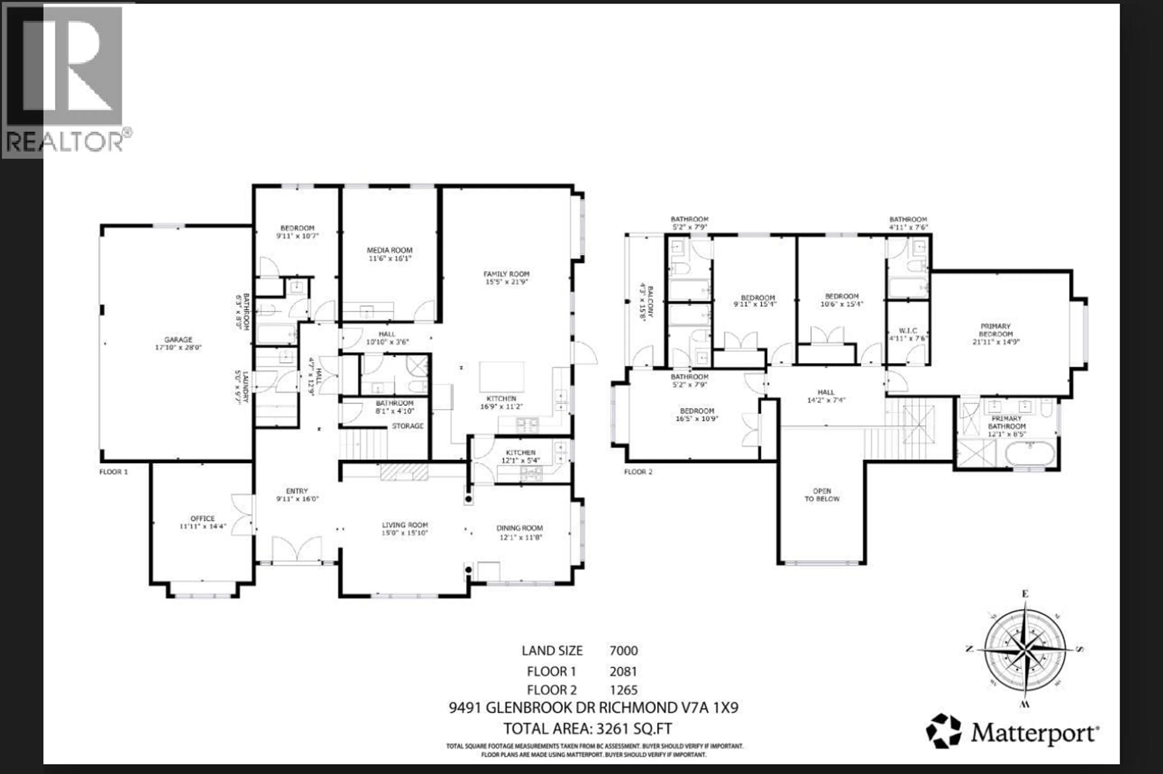 Floor plan for 9491 GLENBROOK DRIVE, Richmond British Columbia V7A1X9
