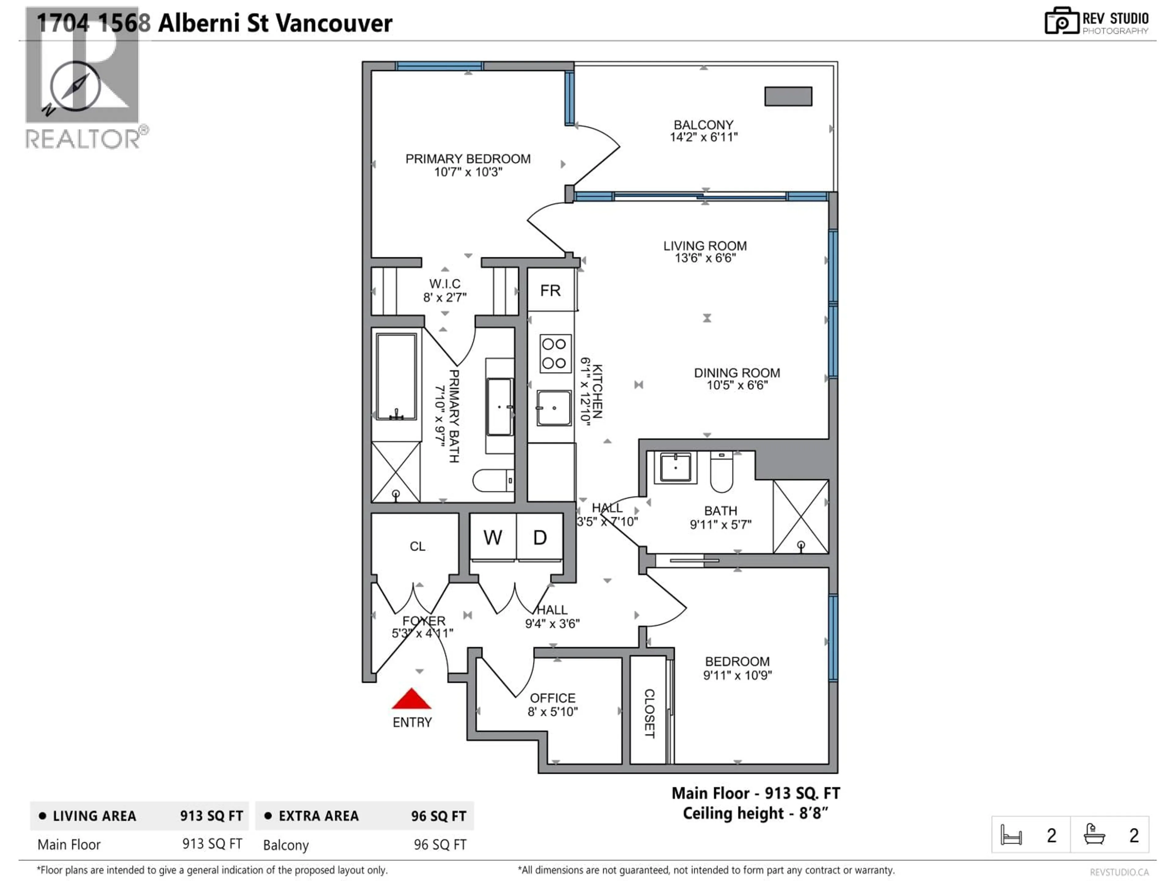 Floor plan for 1704 - 1568 ALBERNI STREET, Vancouver British Columbia V6G0E3