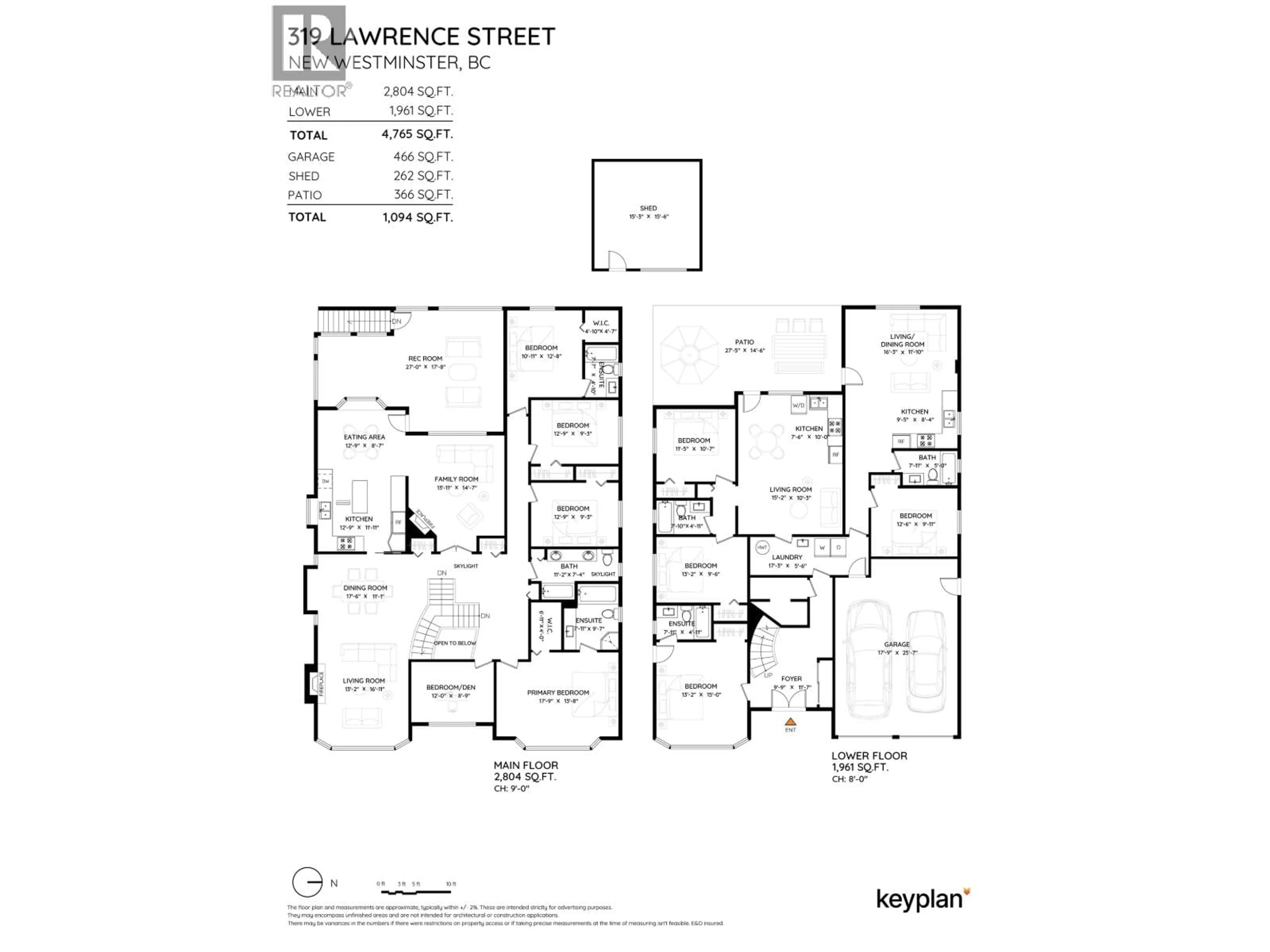 Floor plan for 319 LAWRENCE STREET, New Westminster British Columbia V3M5L3