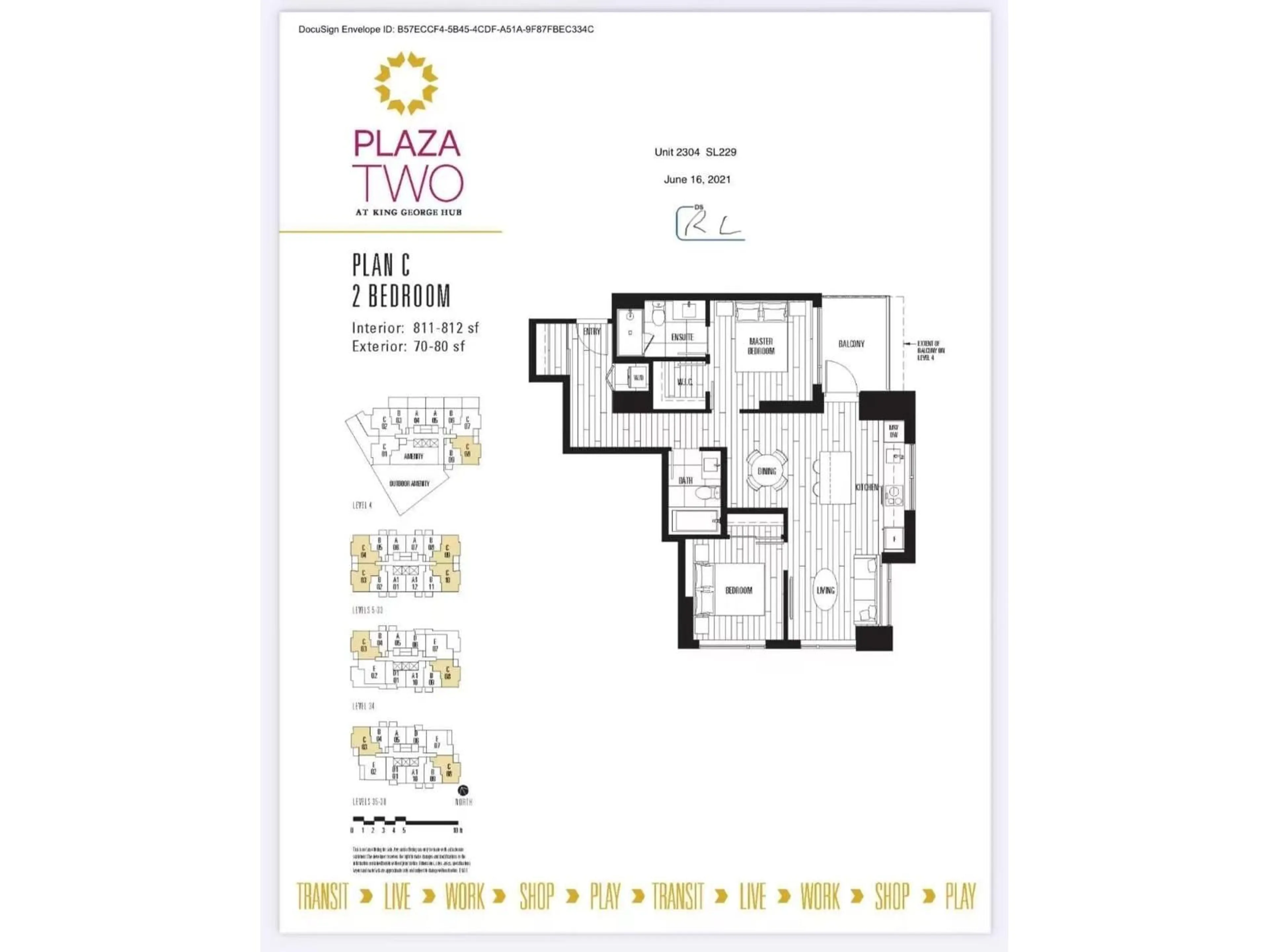 Floor plan for 2304 - 13745 GEORGE JUNCTON, Surrey British Columbia V3T0V8