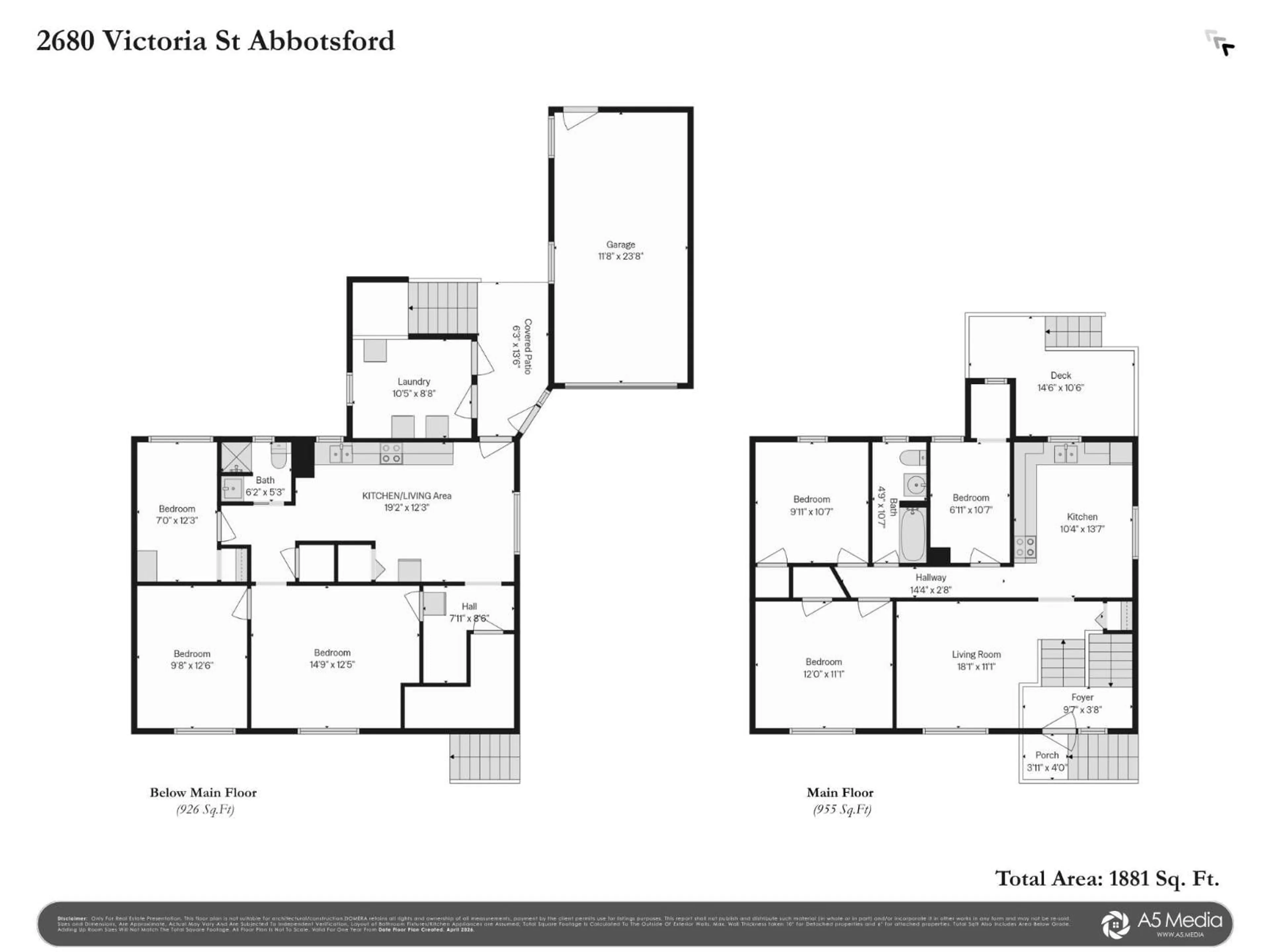 Floor plan for 2680 VICTORIA STREET, Abbotsford British Columbia V2T2T5