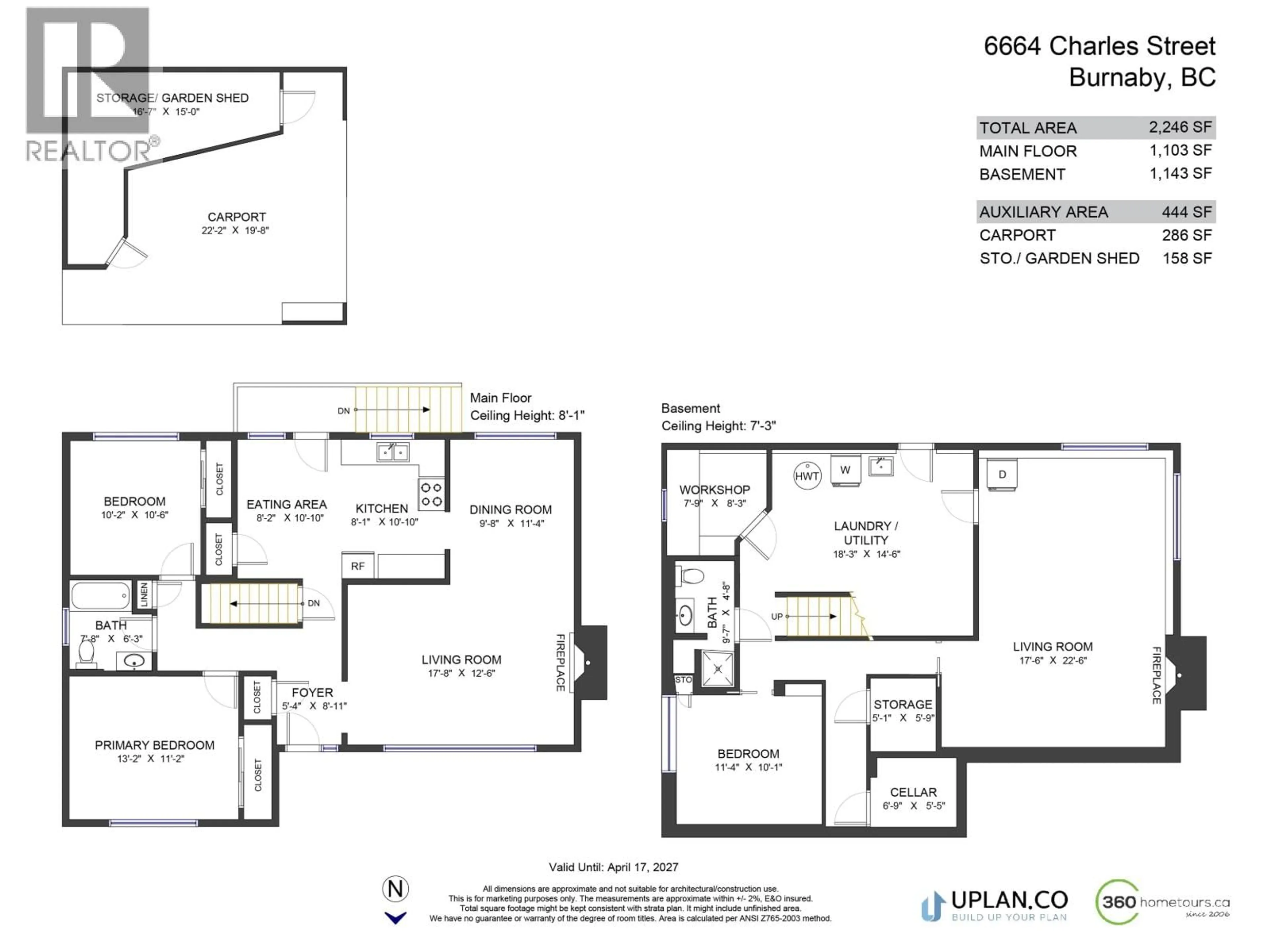 Floor plan for 6664 CHARLES STREET, Burnaby British Columbia V5B2H1