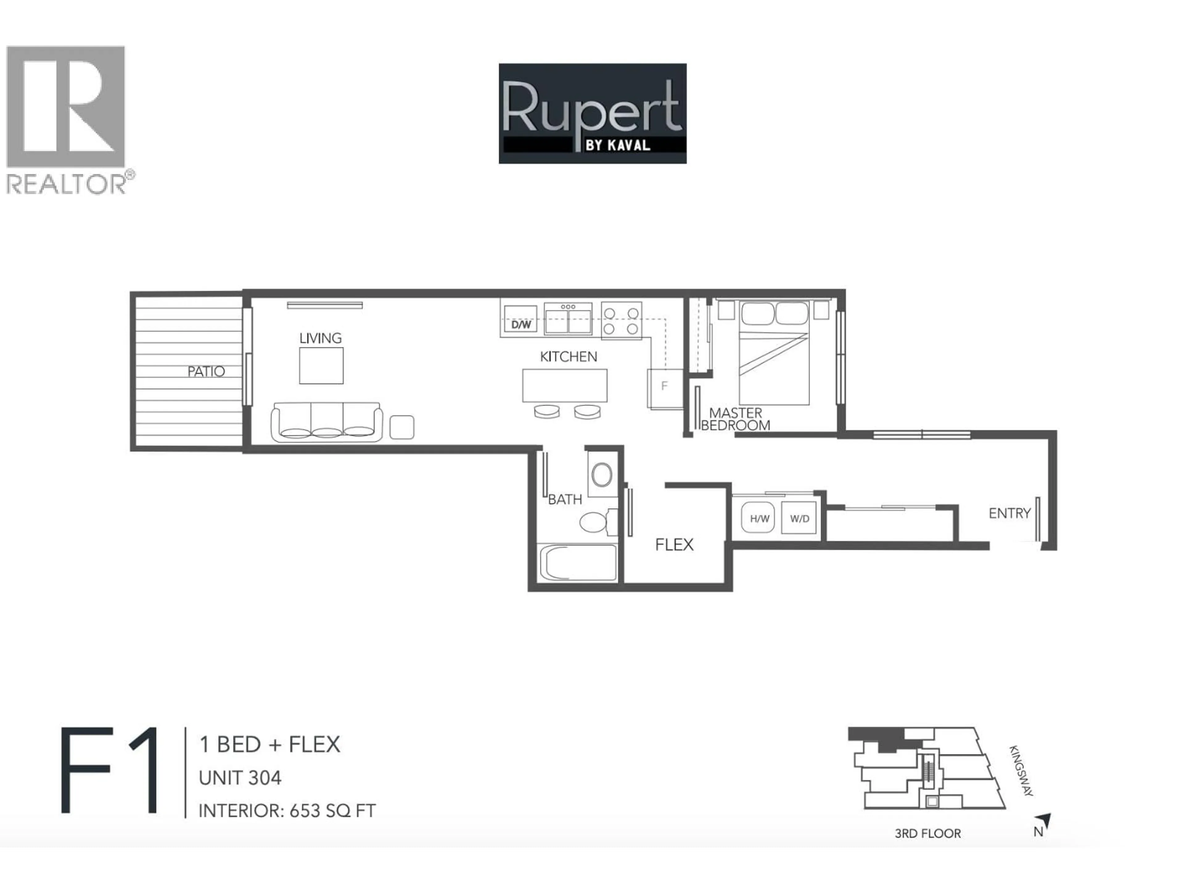 Floor plan for 304 - 3050 KINGSWAY, Vancouver British Columbia V5R5J7