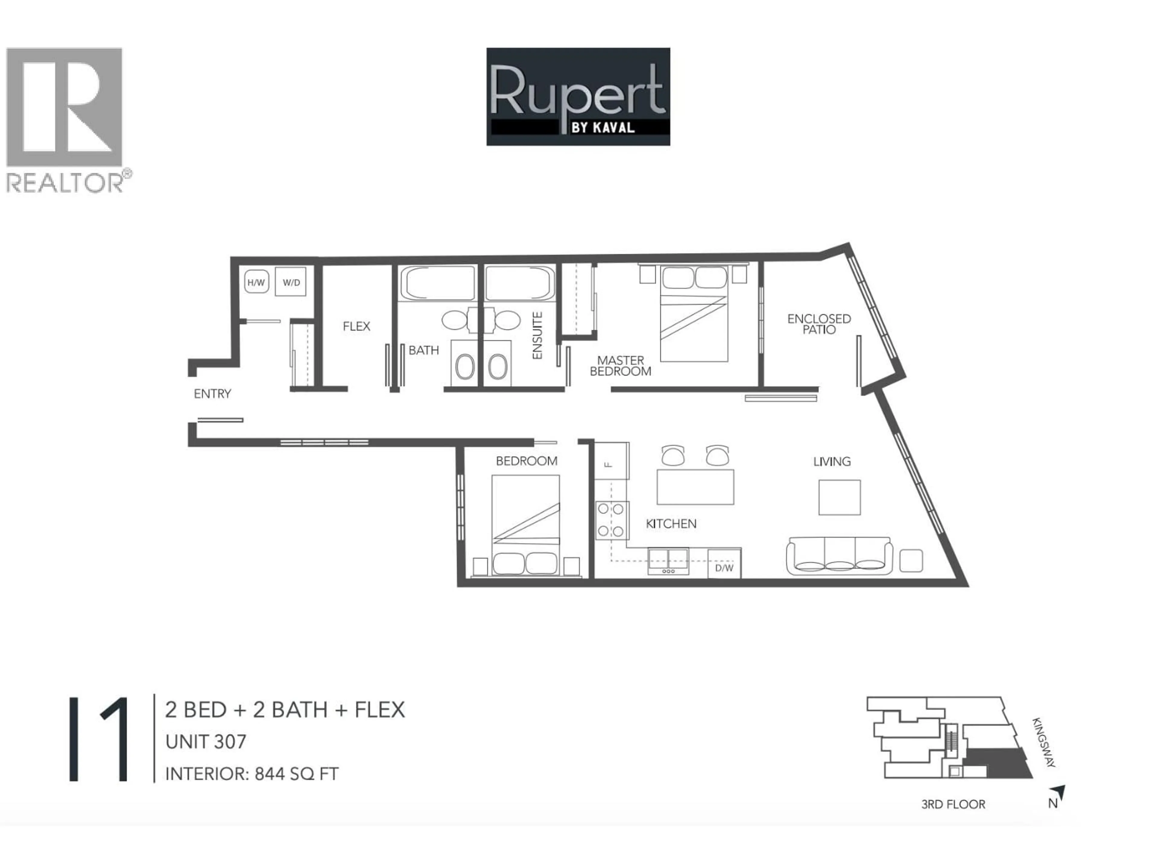 Floor plan for 307 - 3050 KINGSWAY, Vancouver British Columbia V5R5J7