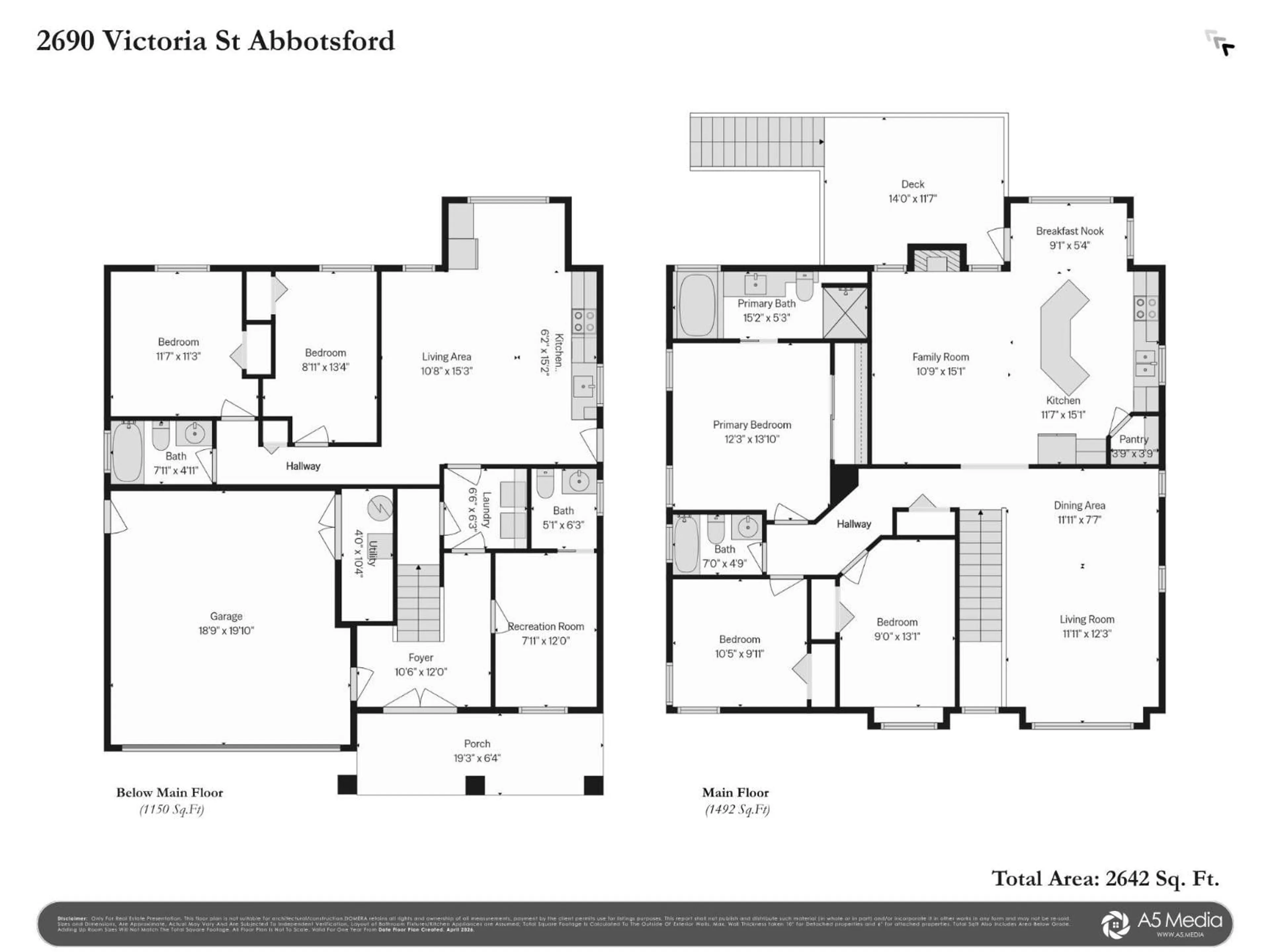 Floor plan for 2690 VICTORIA STREET, Abbotsford British Columbia V2T2T5