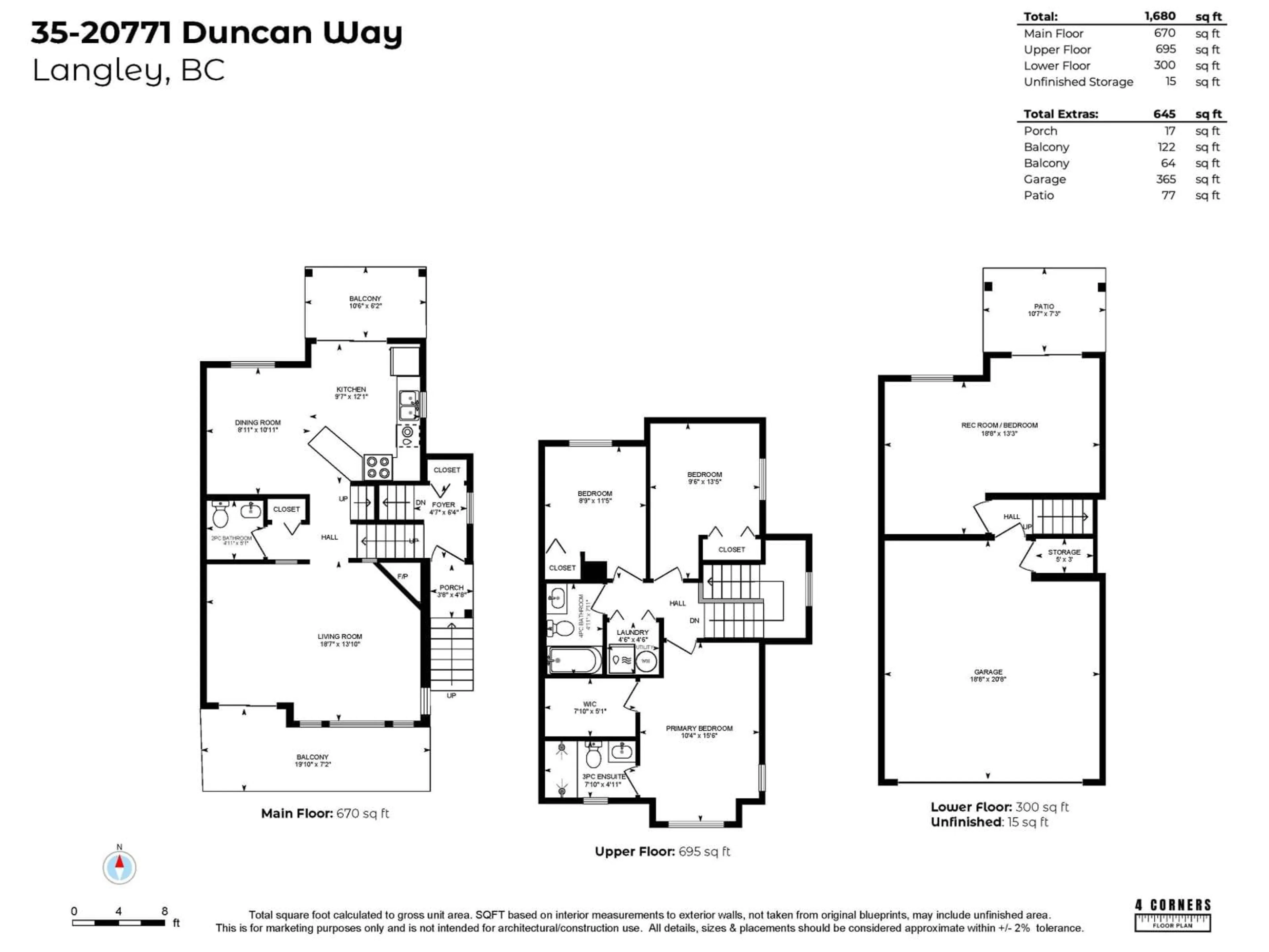 Floor plan for 35 - 20771 DUNCAN WAY, Langley British Columbia V3A9L4