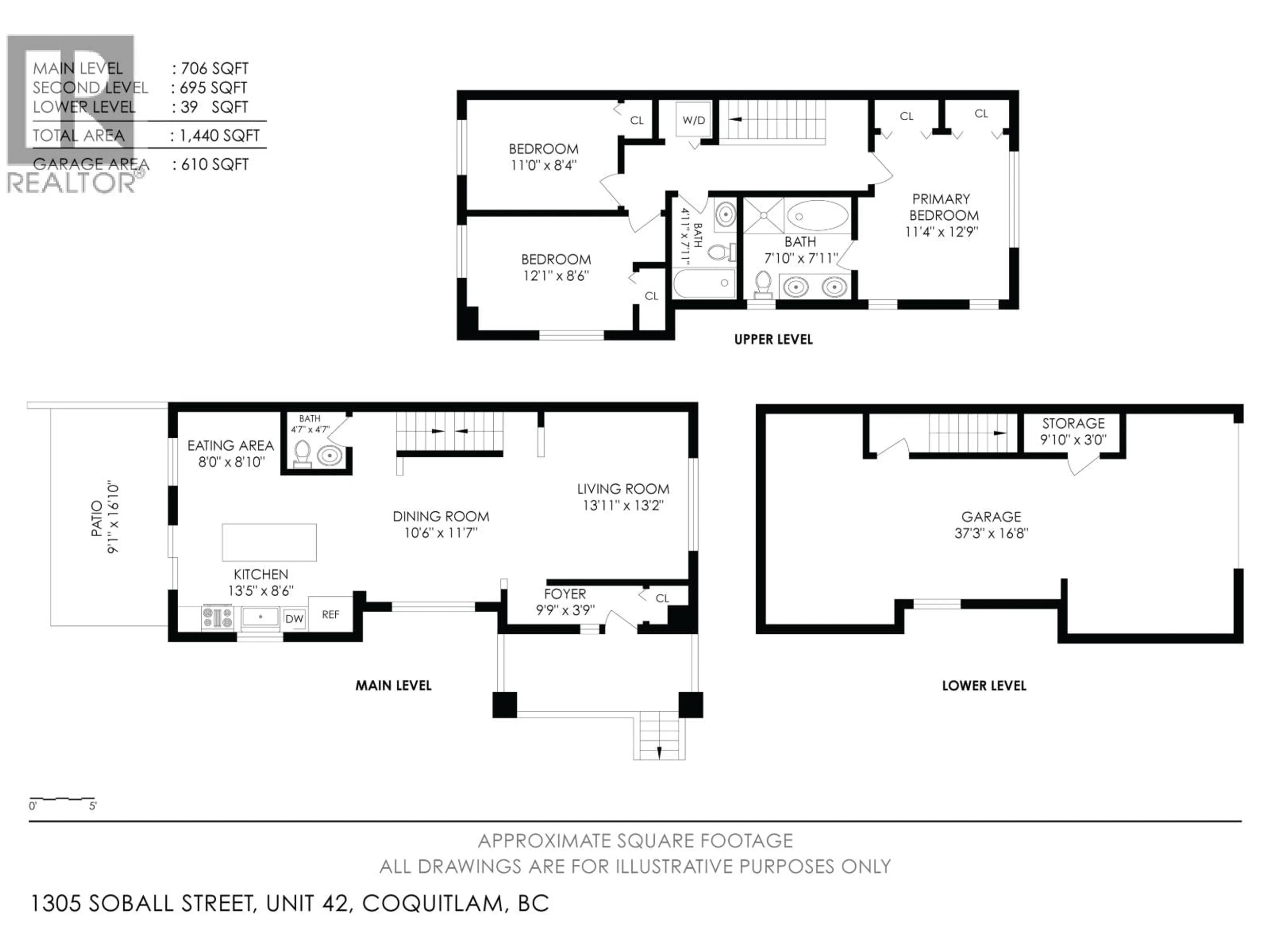 Floor plan for 42 - 1305 SOBALL STREET, Coquitlam British Columbia V3E0E8