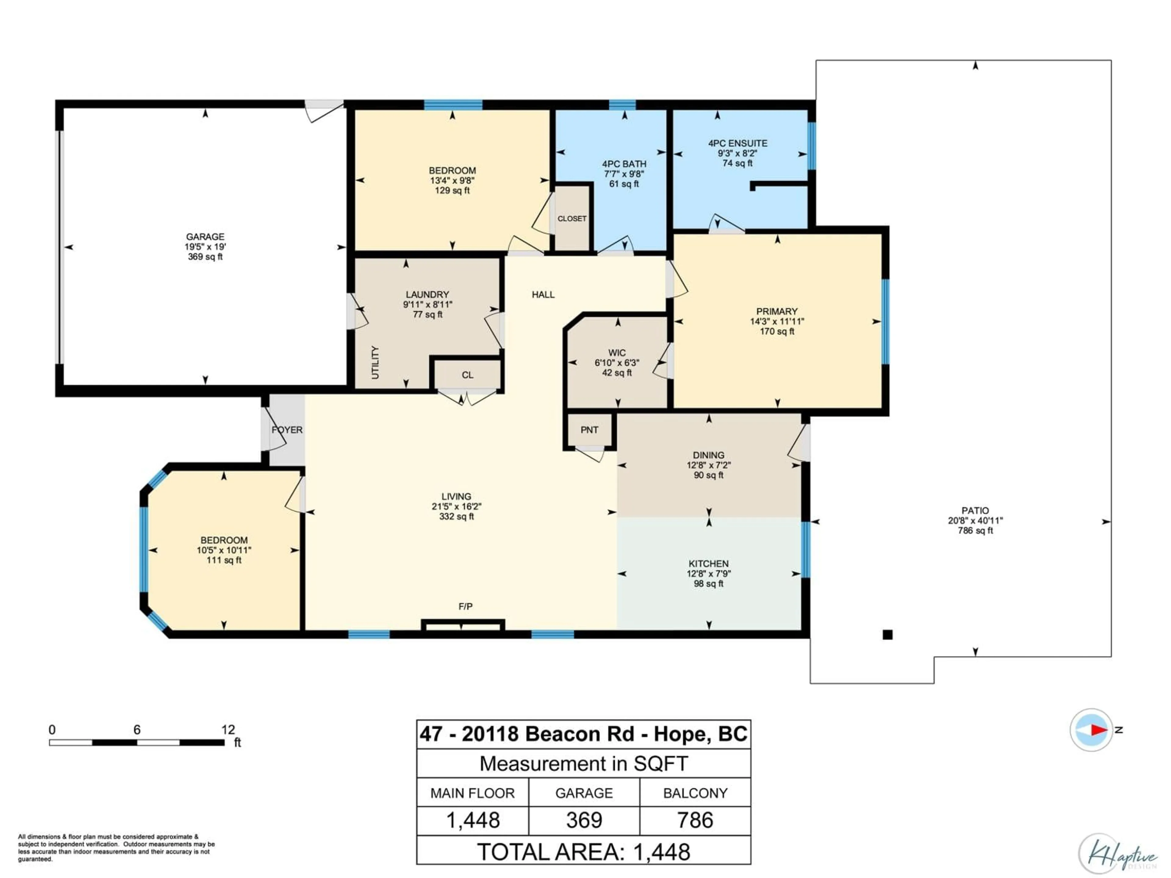 Floor plan for 47 - 20118 BEACON ROAD, Hope British Columbia V0X1L2