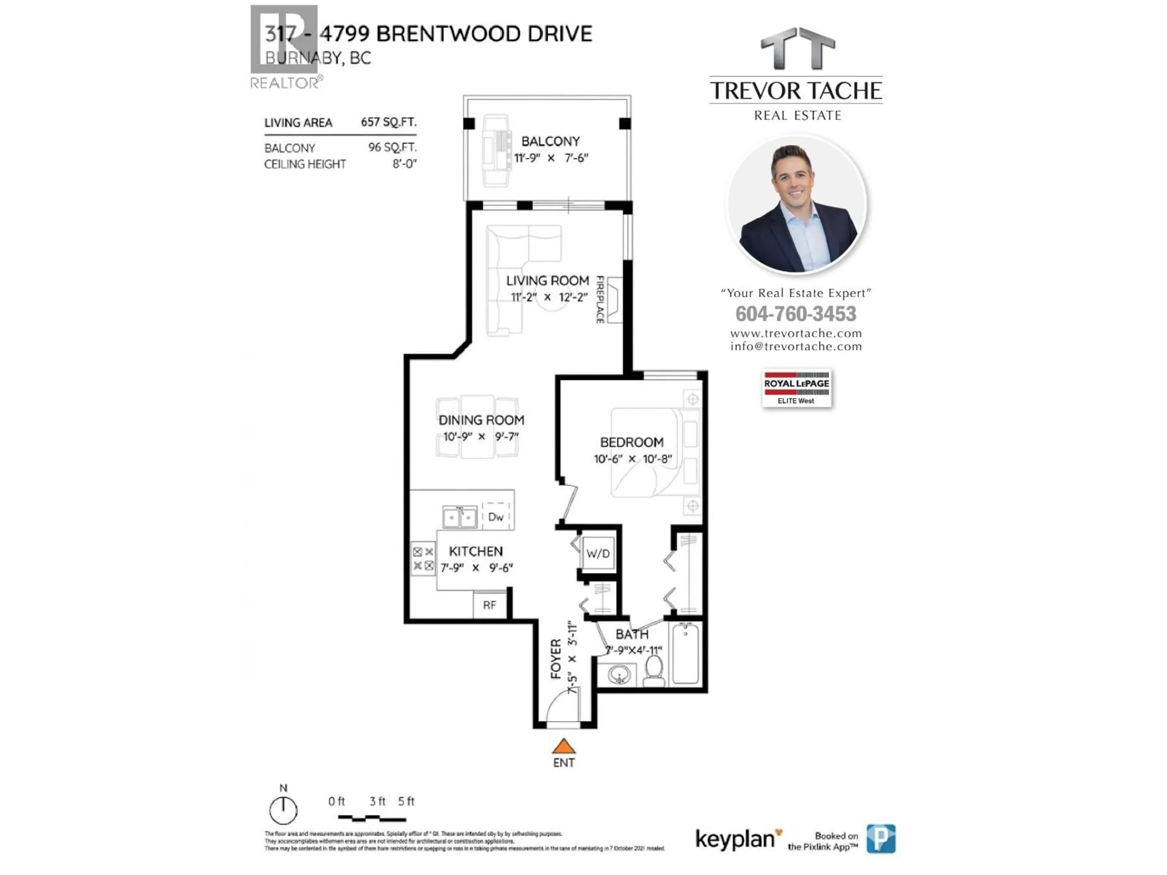 Floor plan for 317 - 4799 BRENTWOOD DRIVE, Burnaby British Columbia V5C0C4