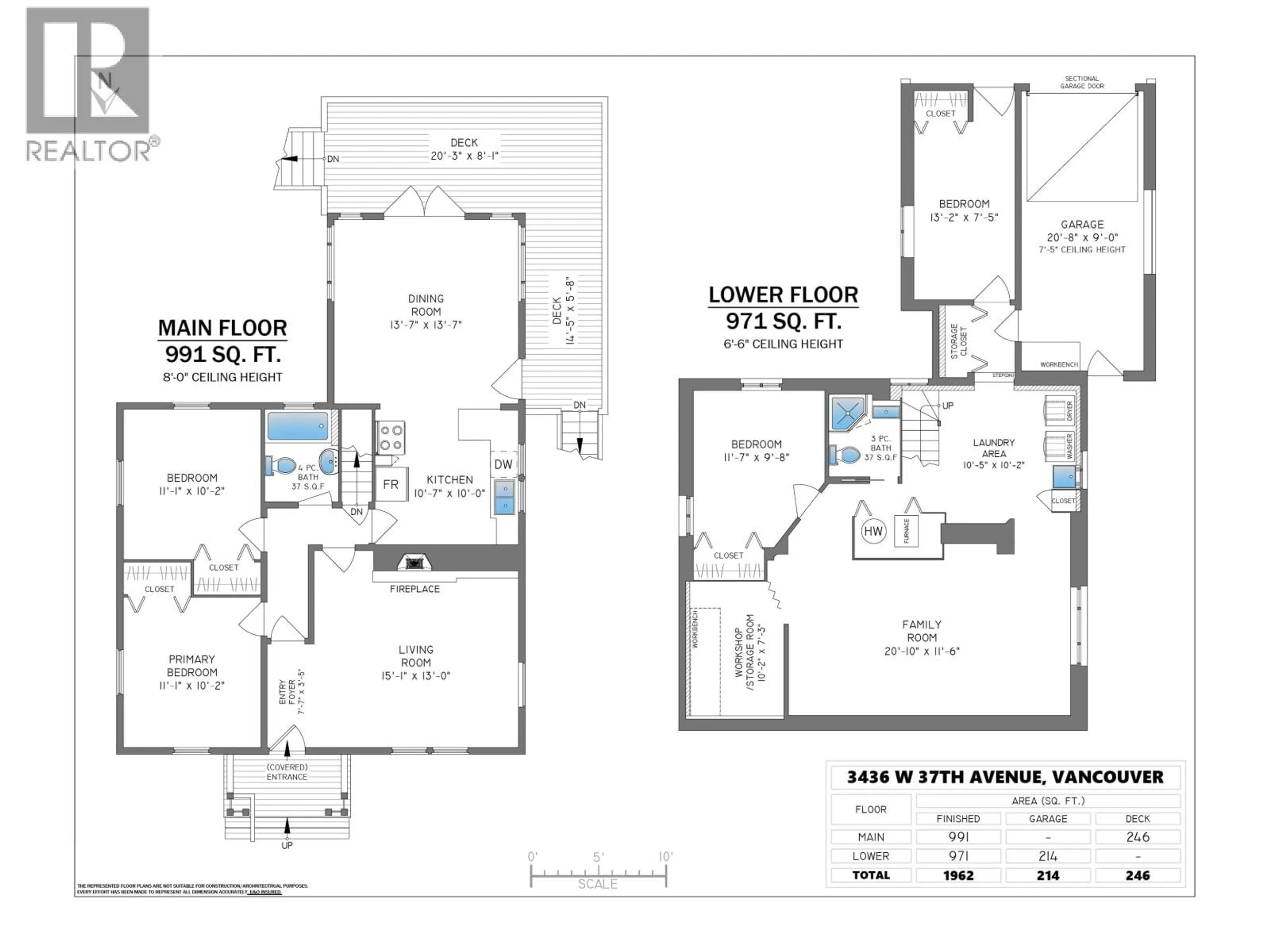 Floor plan for 3436 37TH AVENUE, Vancouver British Columbia V6N2V6