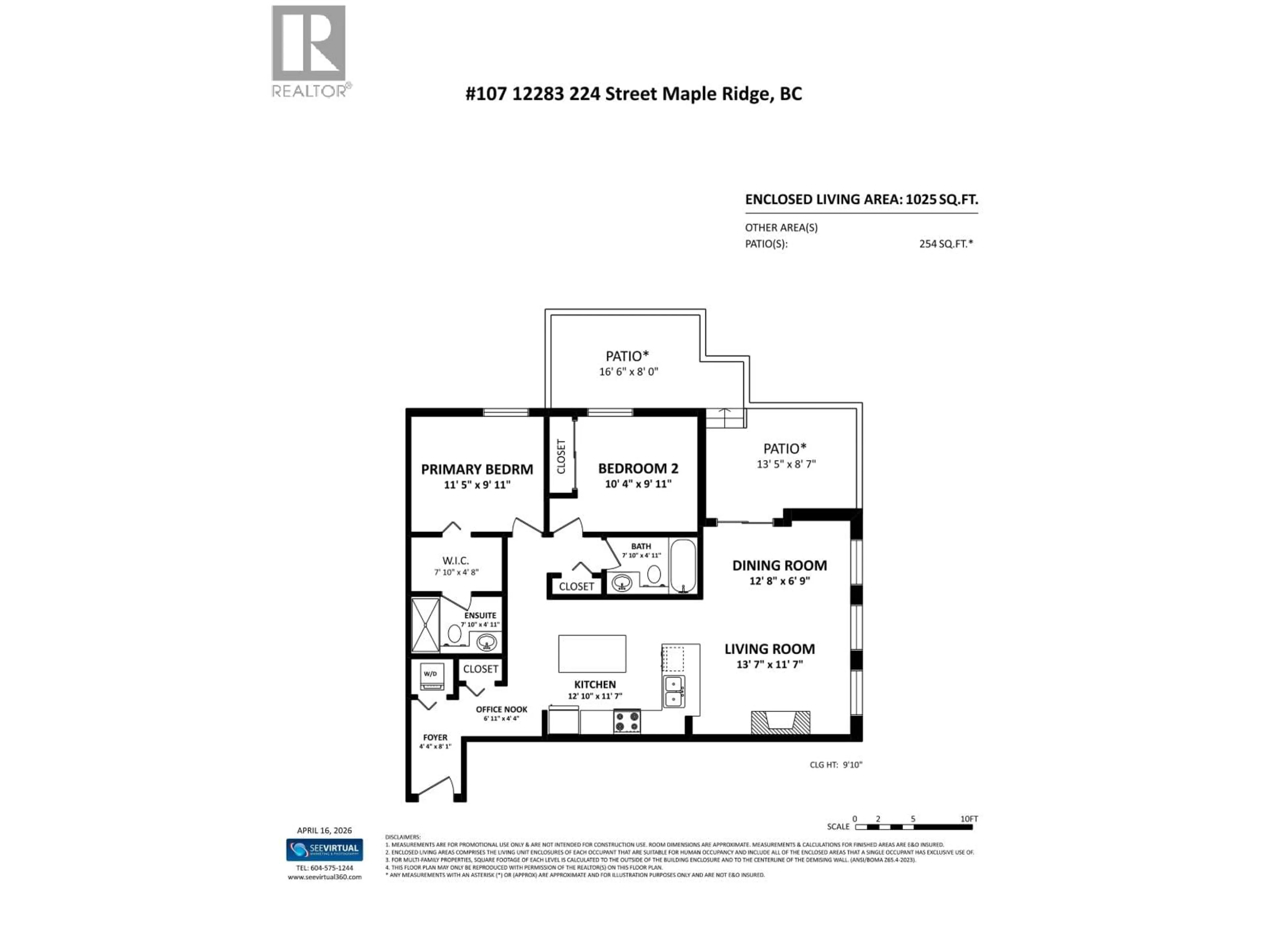 Floor plan for 107 - 12283 224 STREET, Maple Ridge British Columbia V2X8Z3