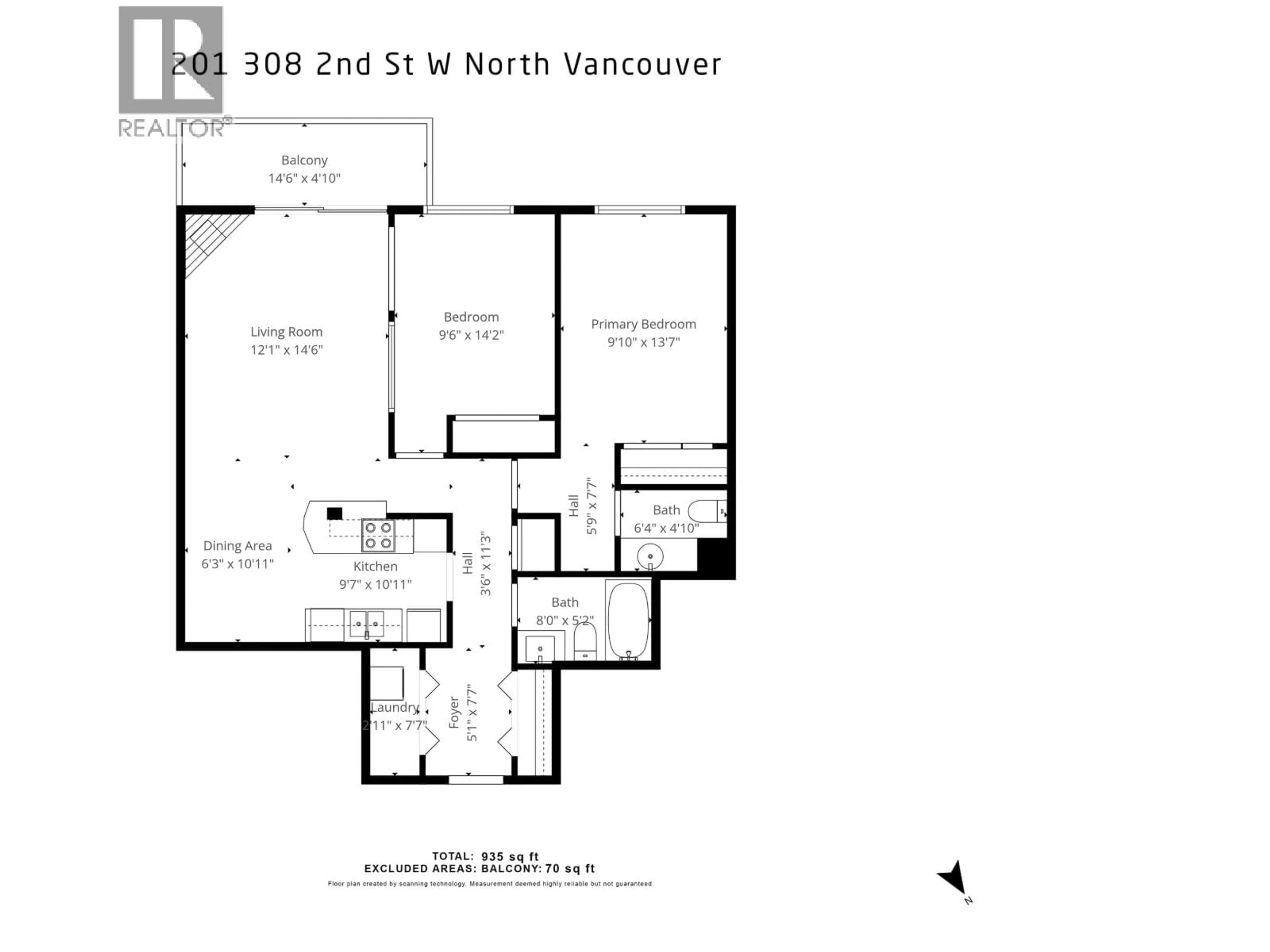 Floor plan for 201 - 308 2ND STREET, North Vancouver British Columbia V7M1E1