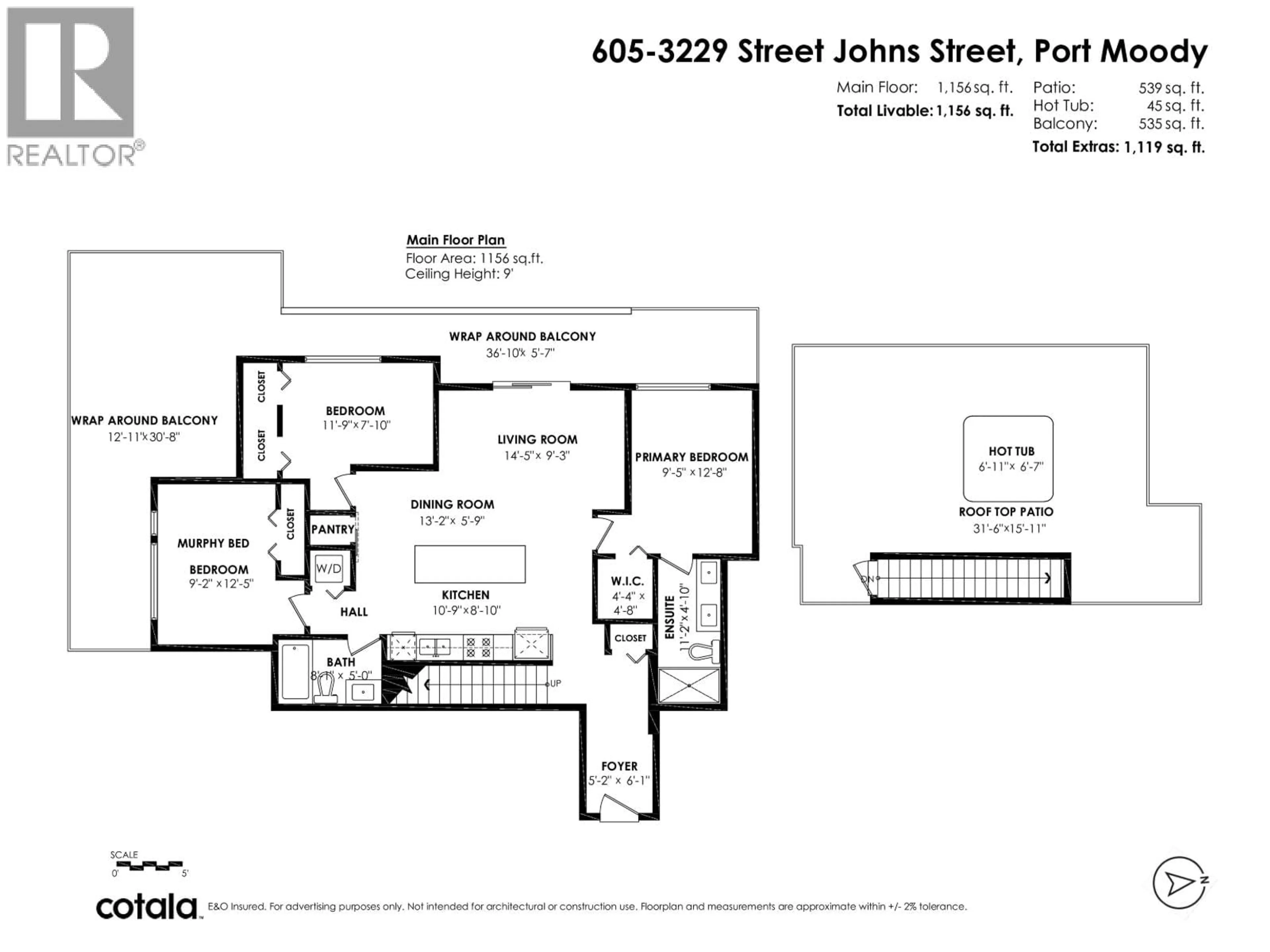 Floor plan for 605 - 3229 ST JOHNS STREET, Port Moody British Columbia V3H0M4