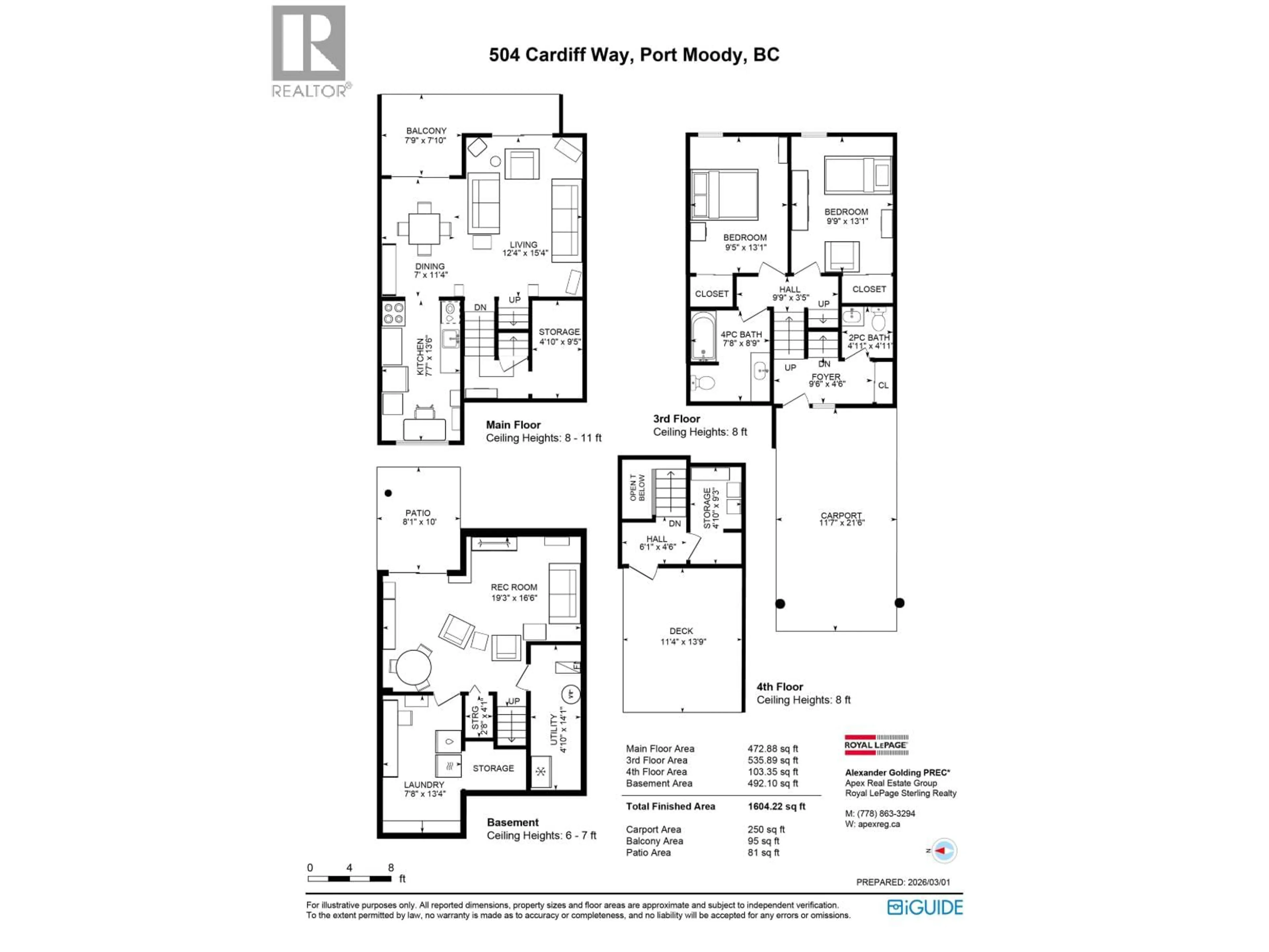 Floor plan for 504 CARDIFF WAY, Port Moody British Columbia V3H3T3