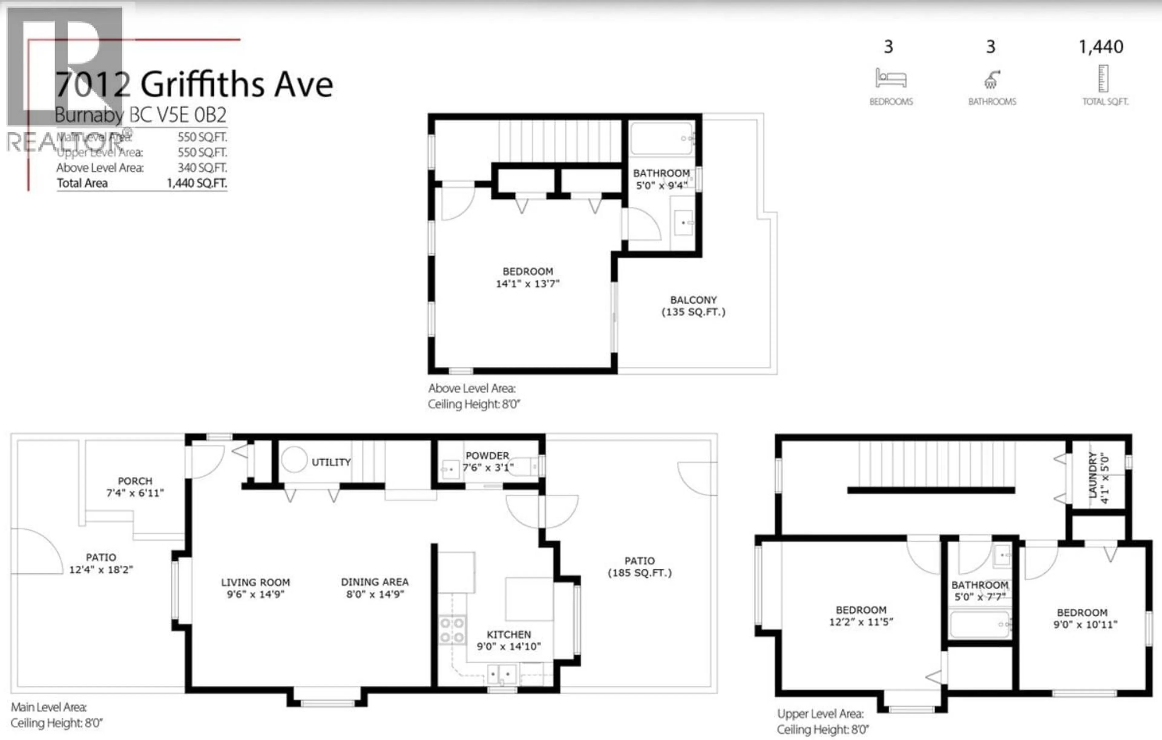 Floor plan for 7012 GRIFFITHS AVENUE, Burnaby British Columbia V5E0B2
