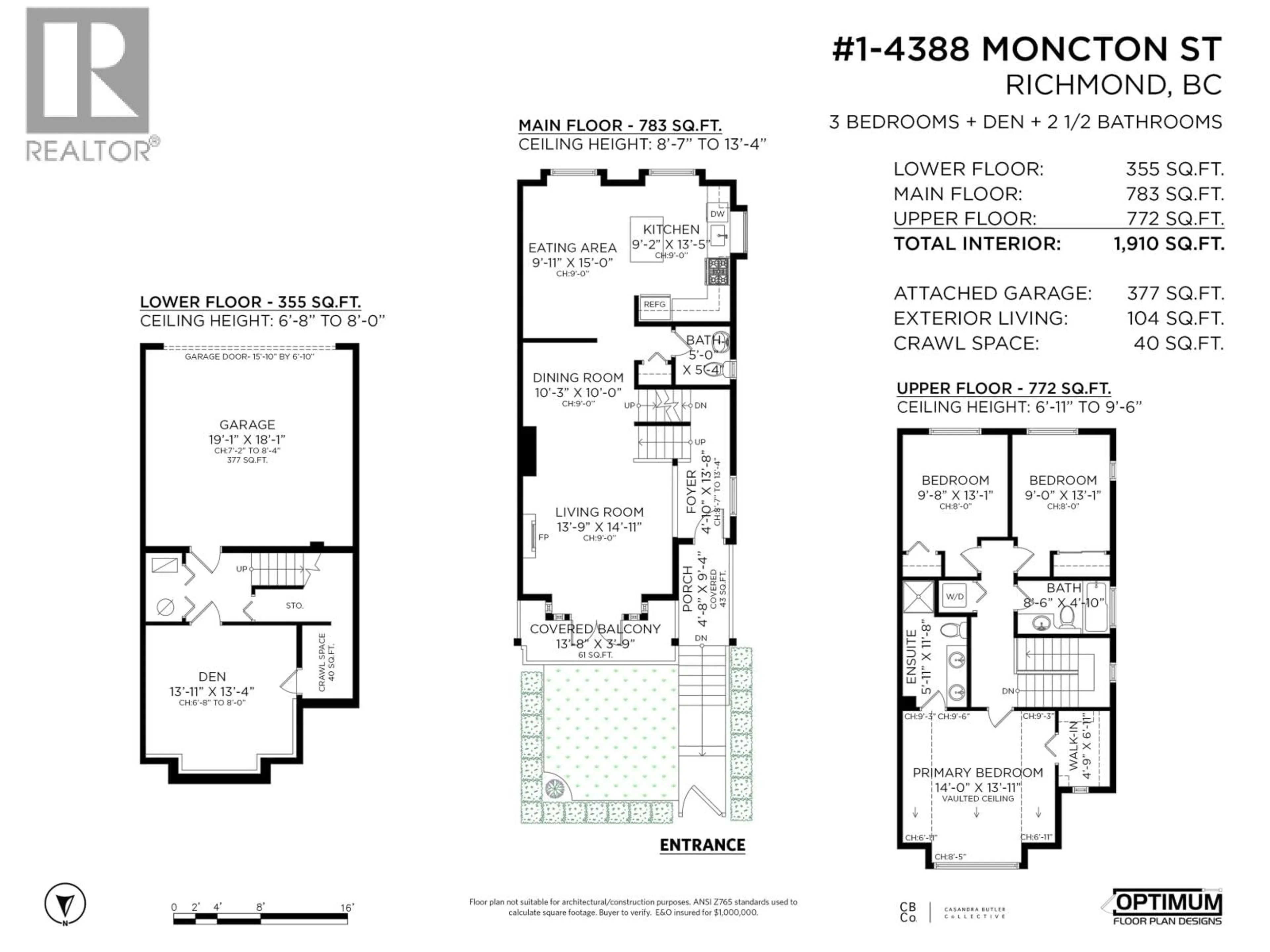 Floor plan for 1 - 4388 MONCTON STREET, Richmond British Columbia V7E6R9