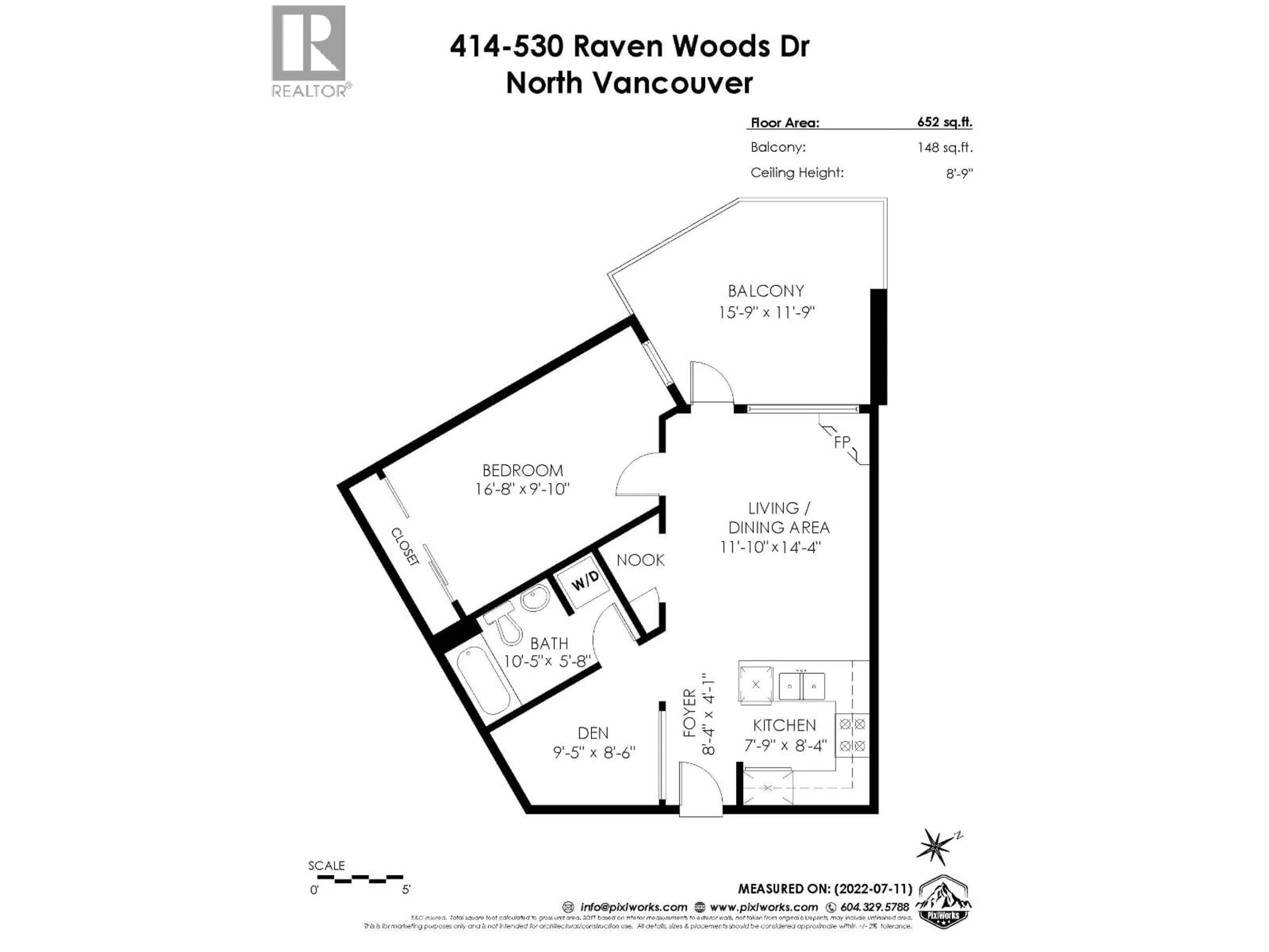 Floor plan for 414 - 530 RAVEN WOODS DRIVE, North Vancouver British Columbia V7G2T5