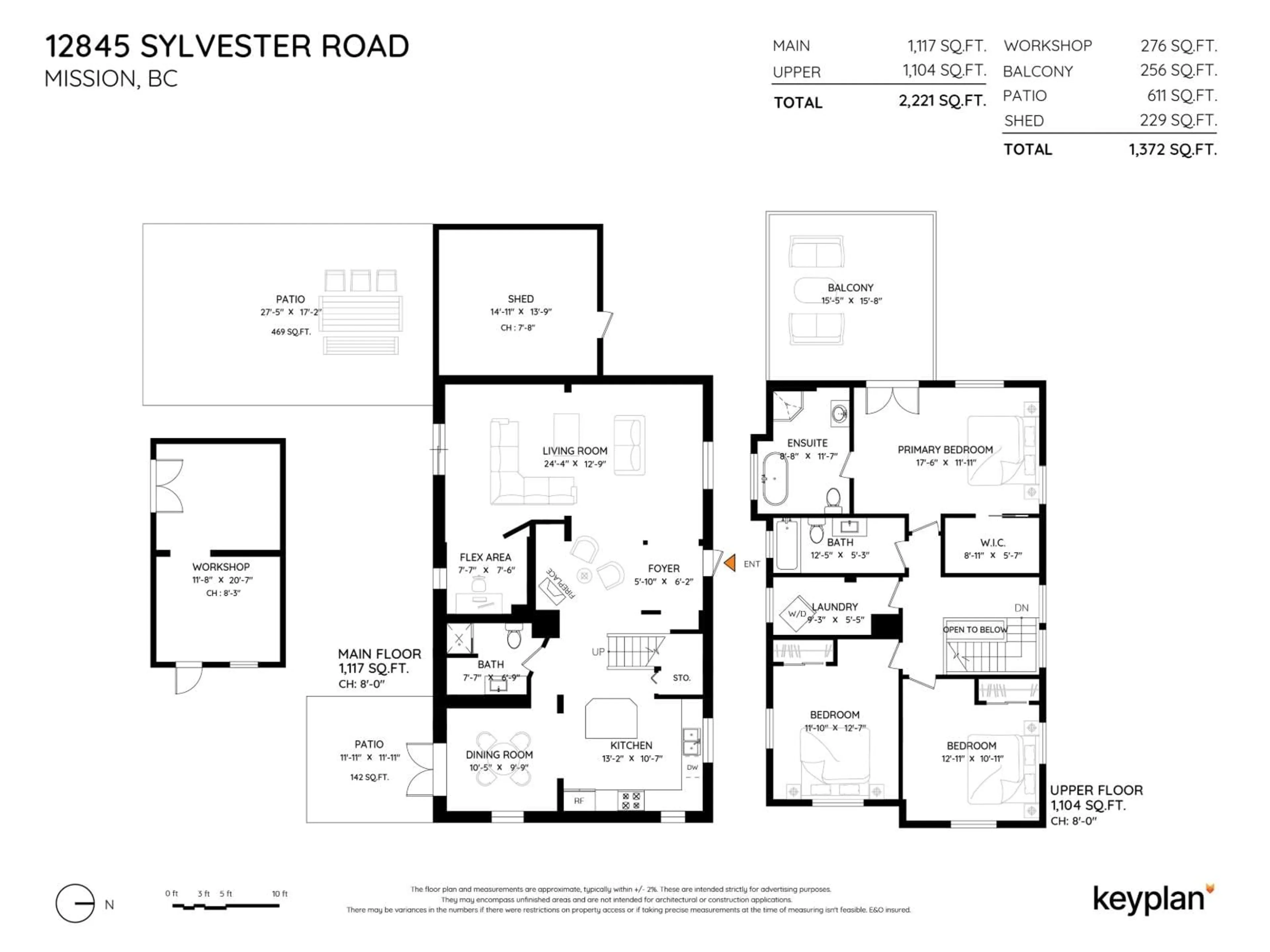 Floor plan for 12845 SYLVESTER ROAD, Mission British Columbia V2V0B1