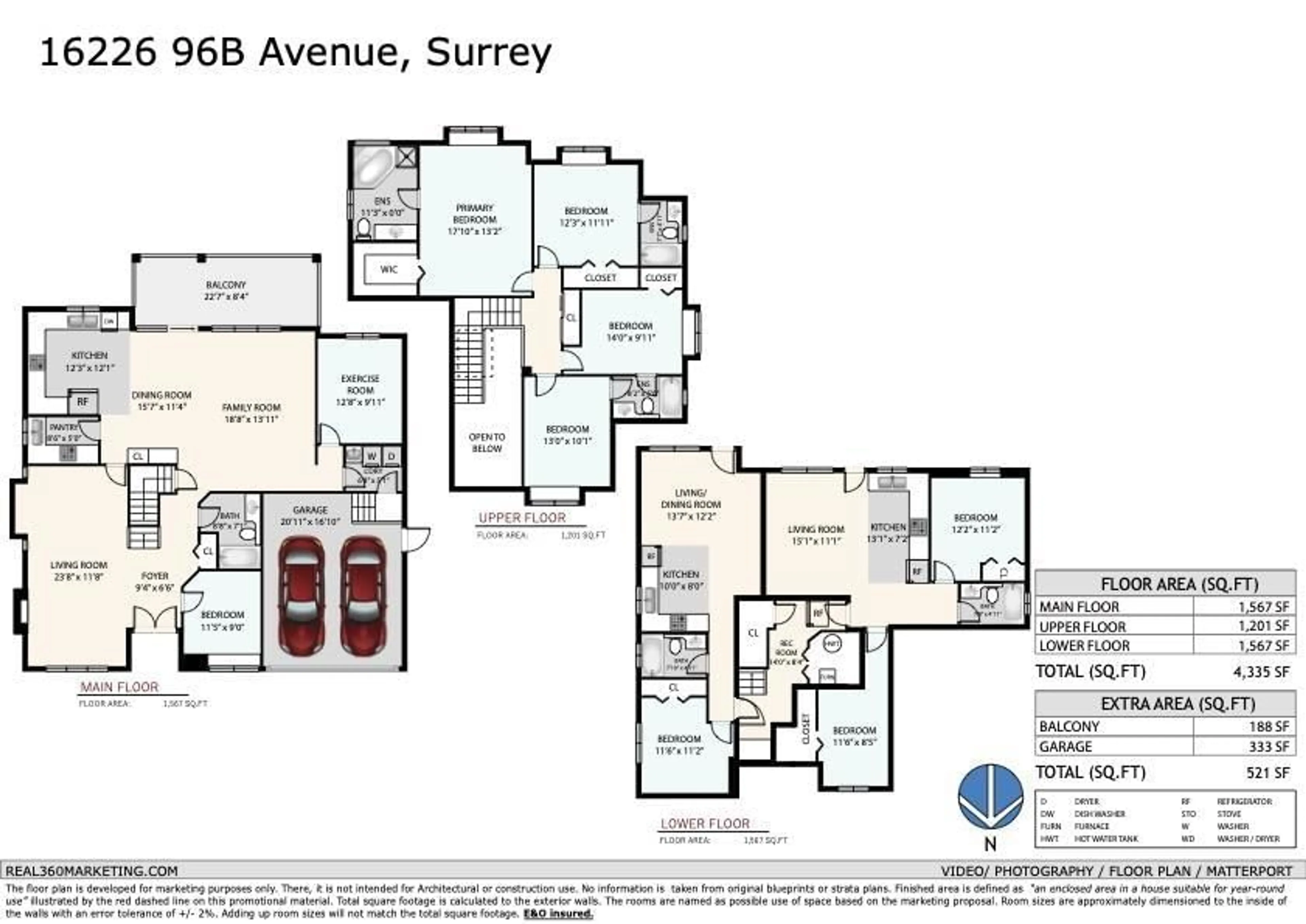 Floor plan for 16226 96B AVENUE, Surrey British Columbia V3S2M4