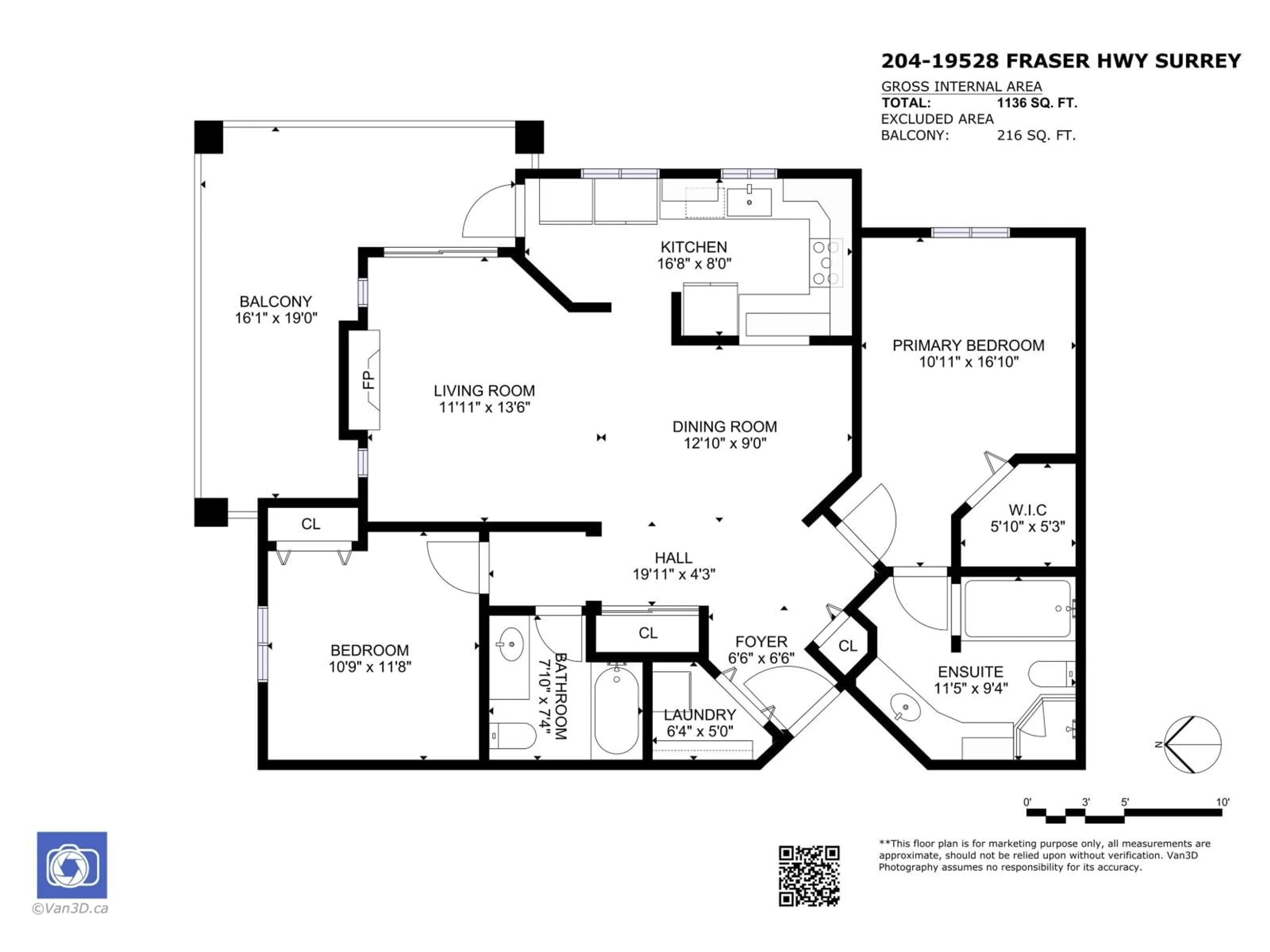 Floor plan for 204 - 19528 FRASER HIGHWAY, Surrey British Columbia V3S8P4