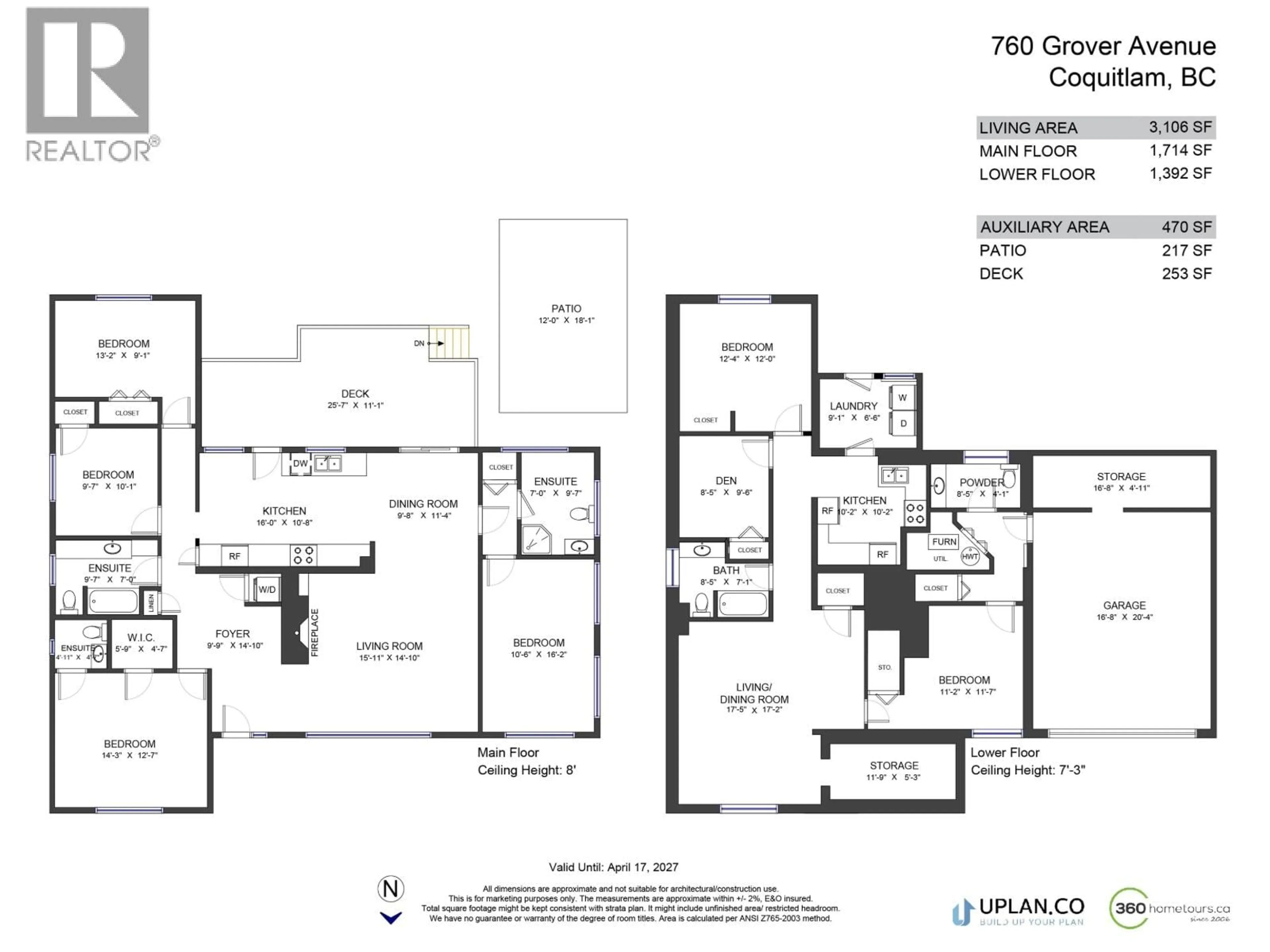 Floor plan for 760 GROVER AVENUE, Coquitlam British Columbia V3J3C8