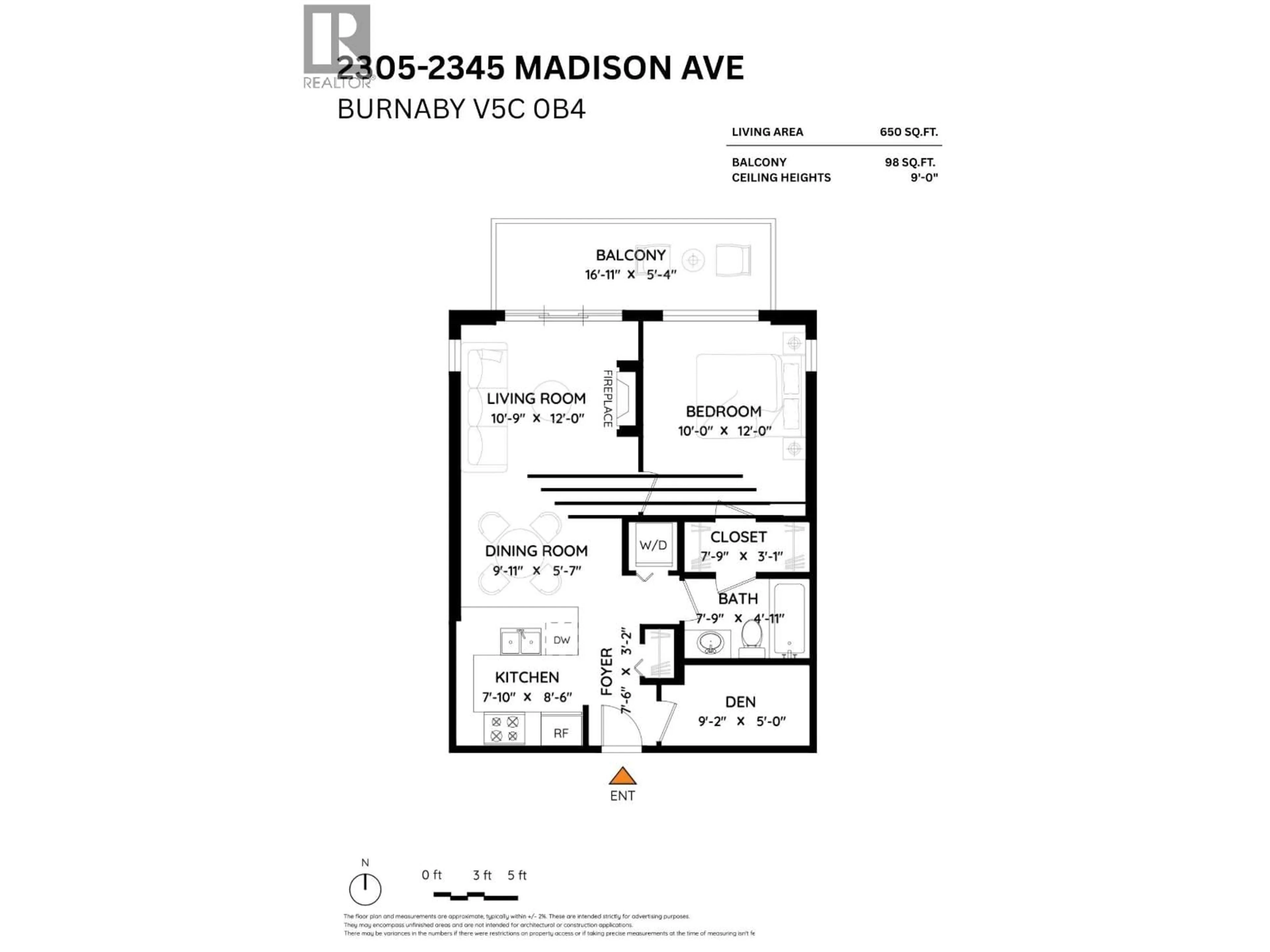 Floor plan for 2305 - 2345 MADISON AVENUE, Burnaby British Columbia V5C0B4