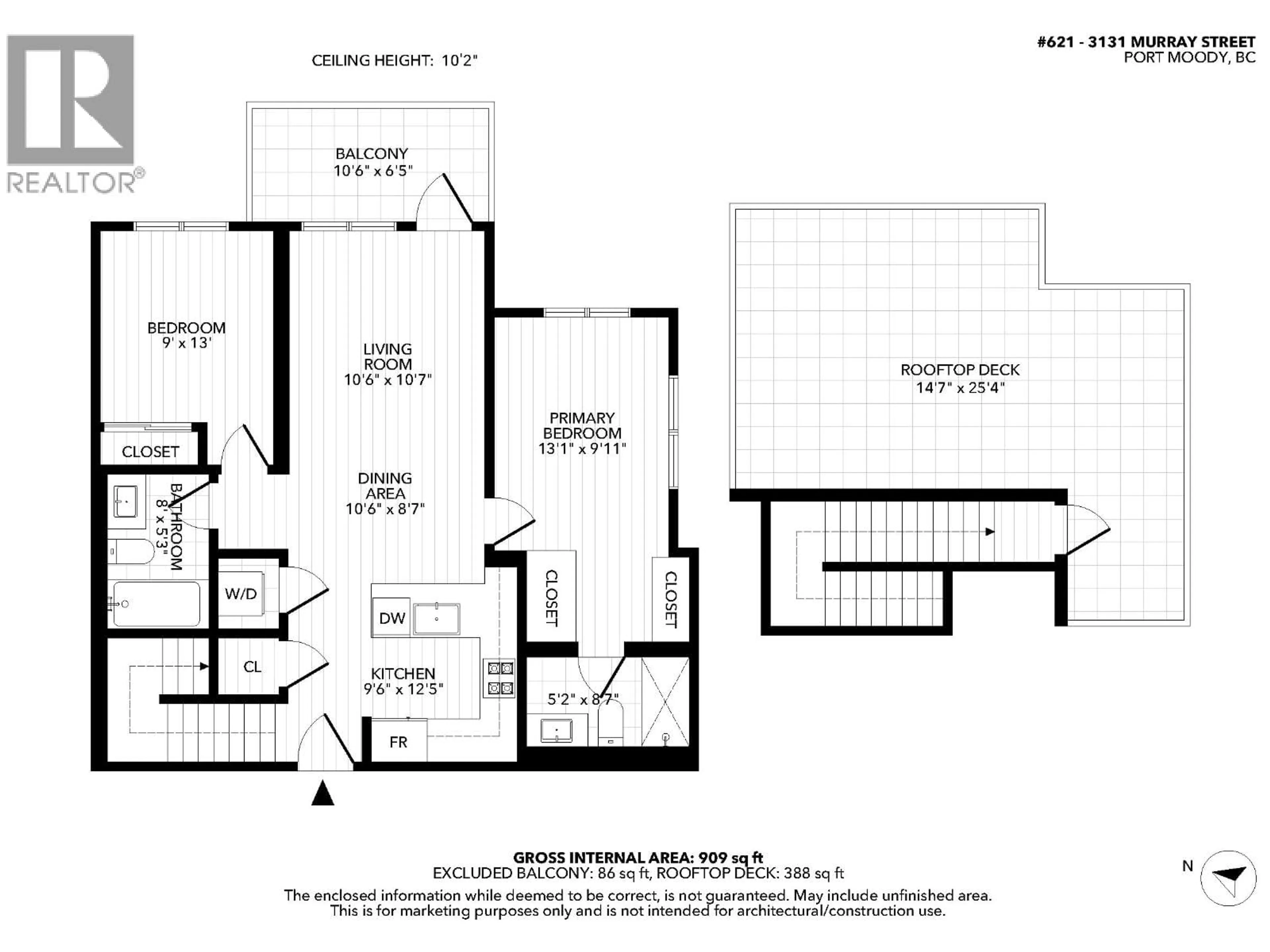 Floor plan for 621 - 3131 MURRAY STREET, Port Moody British Columbia V3H0L9