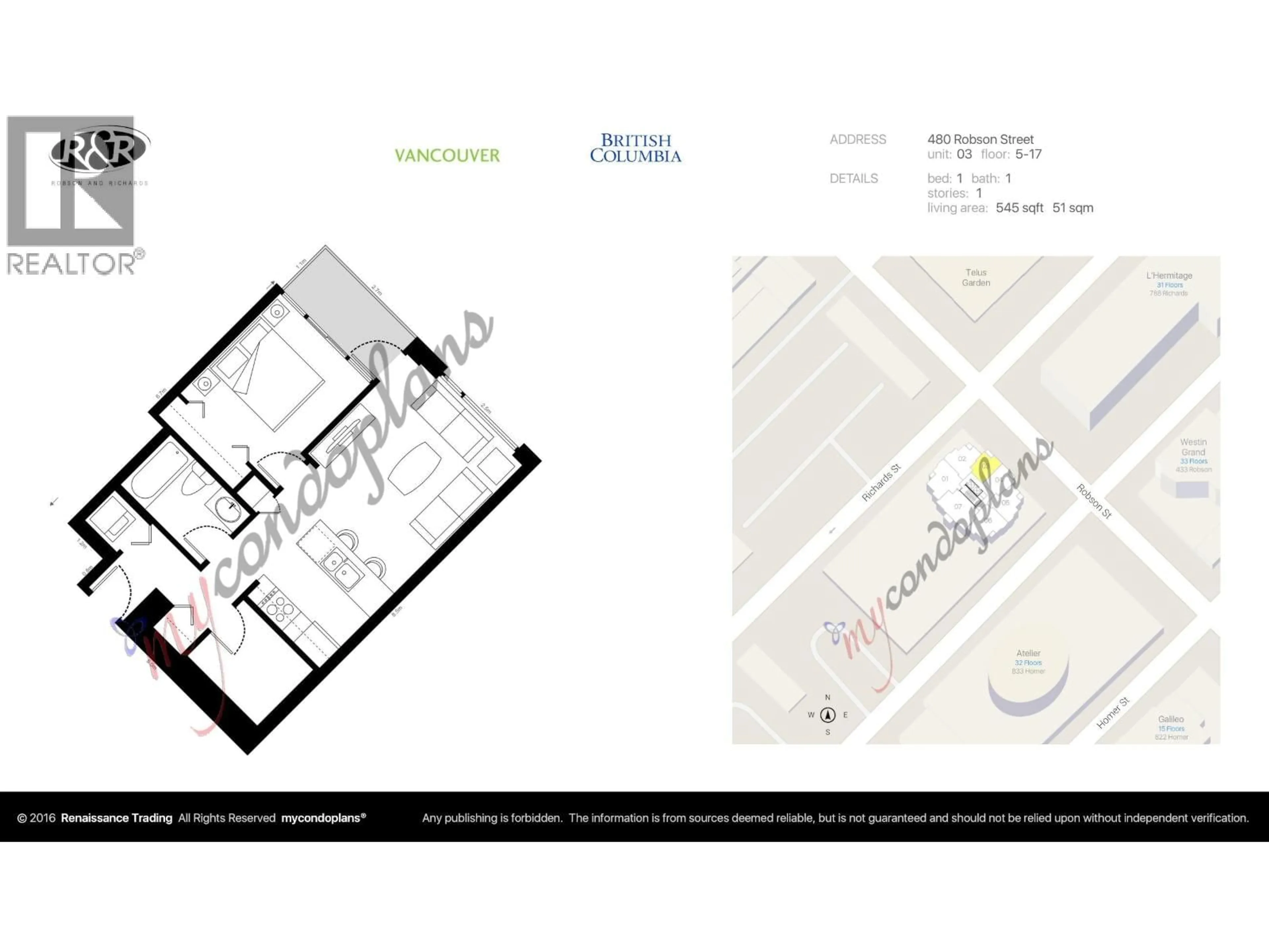Floor plan for 703 - 480 ROBSON STREET, Vancouver British Columbia V6B1S1