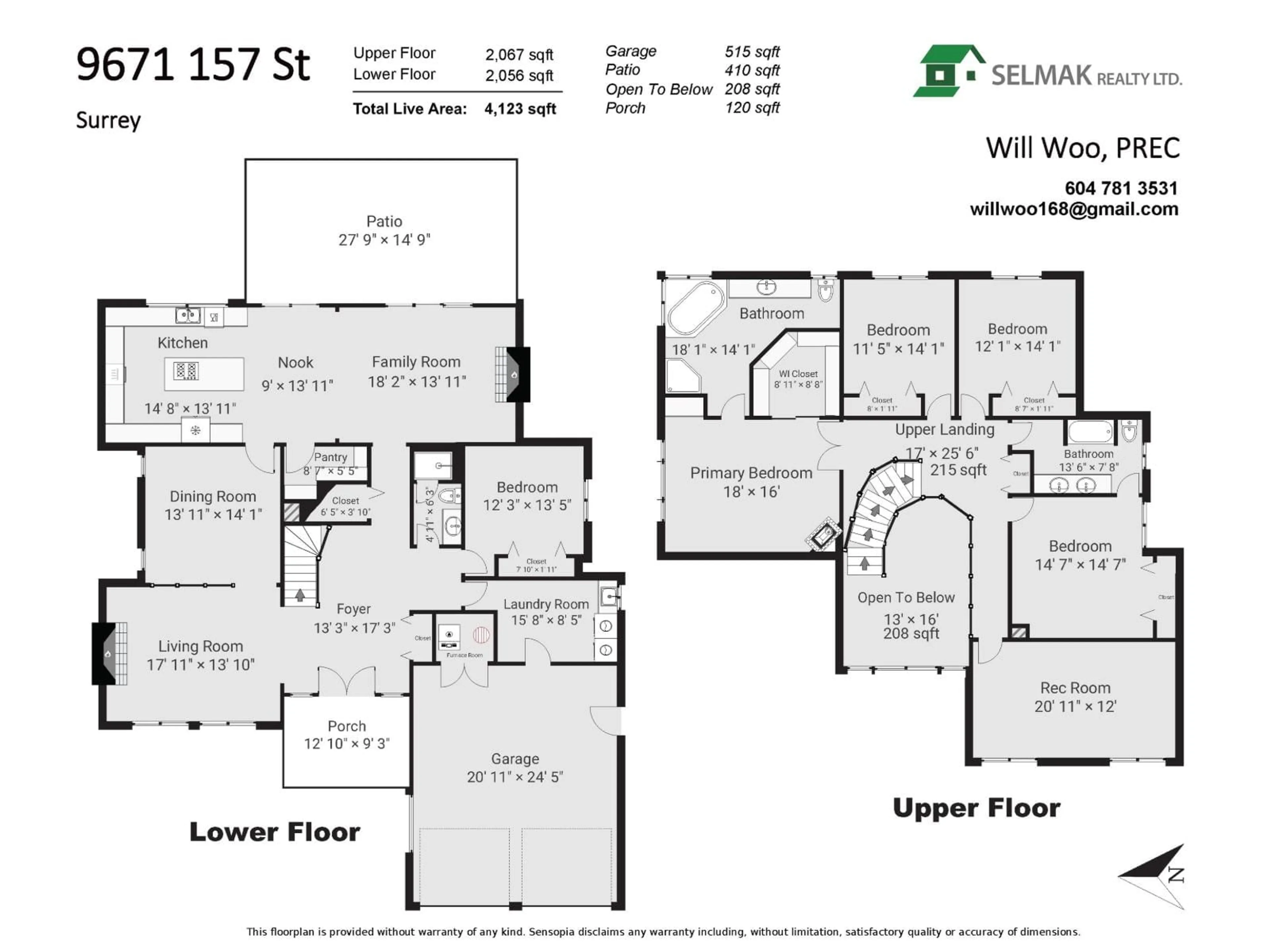 Floor plan for 9671 157 STREET, Surrey British Columbia V4N2T2