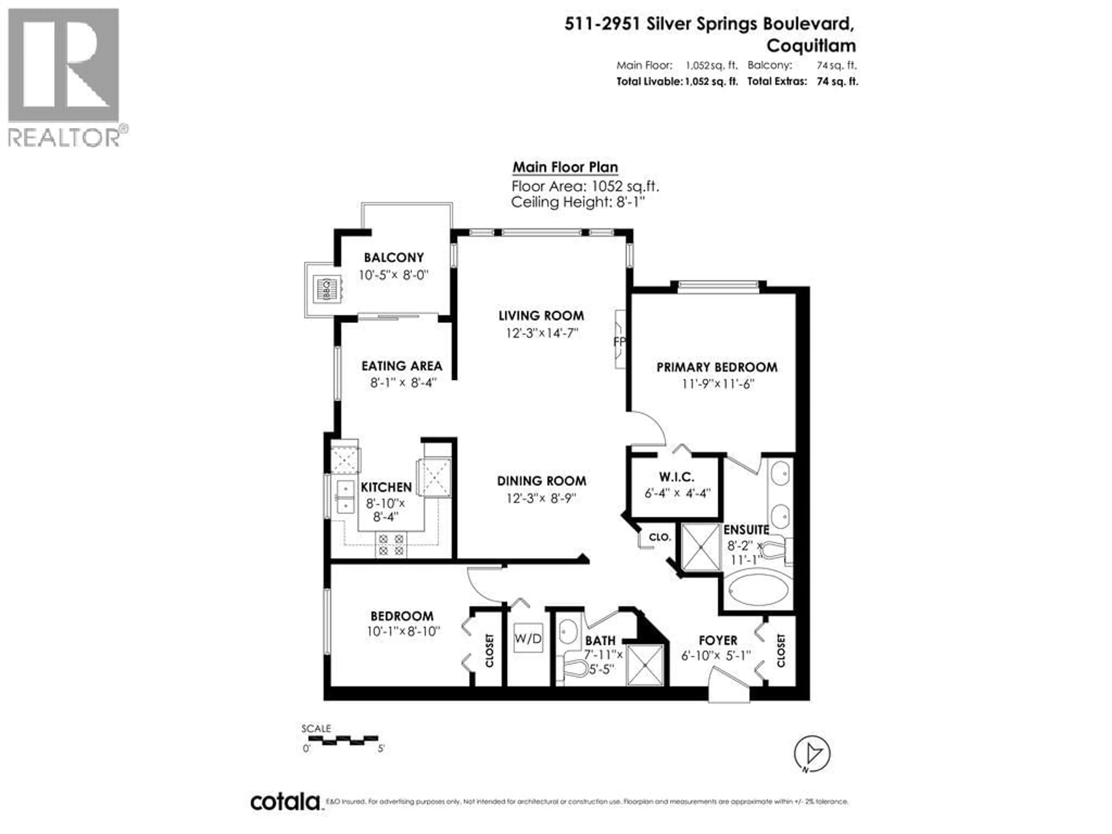 Floor plan for 511 - 2951 SILVER SPRINGS BOULEVARD, Coquitlam British Columbia V3E3S4