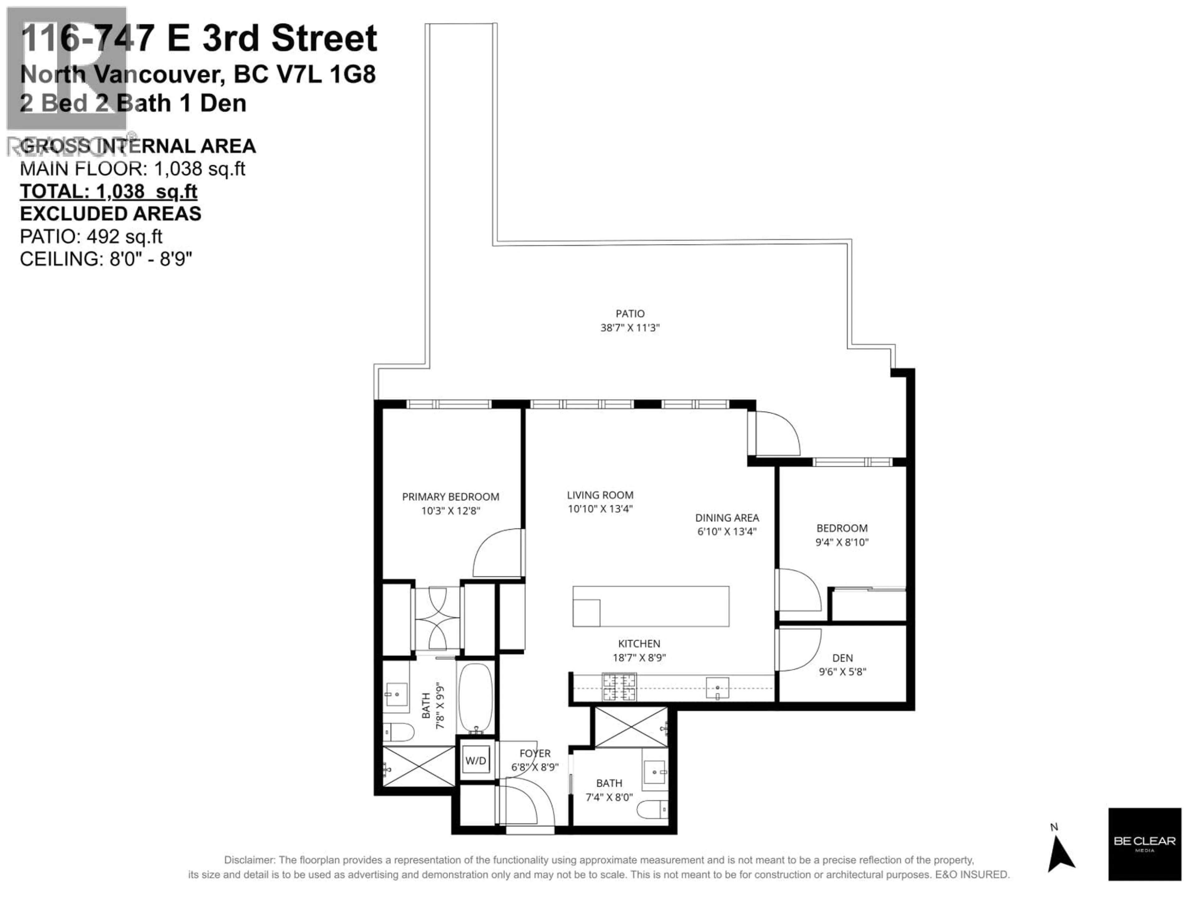 Floor plan for 116 - 747 3RD STREET, North Vancouver British Columbia V7L1G8