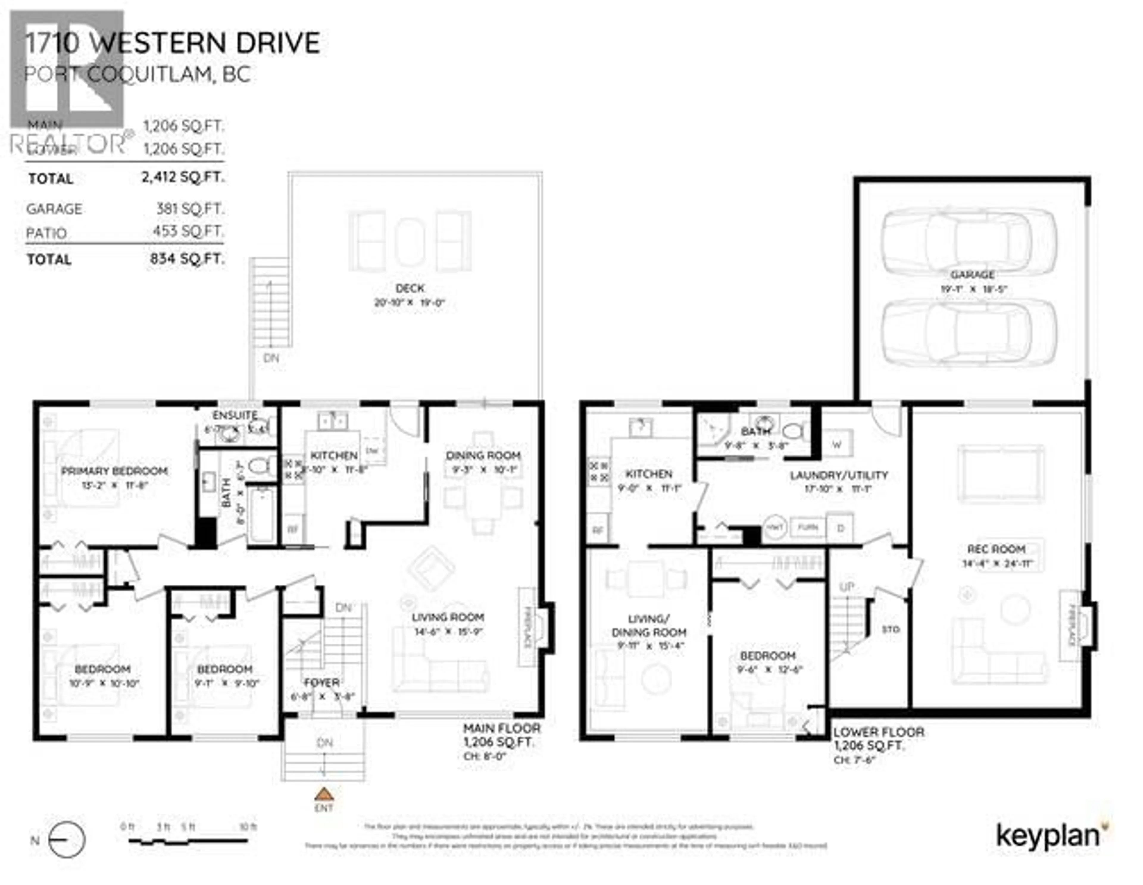 Floor plan for 1710 WESTERN DRIVE, Port Coquitlam British Columbia V3C2X3