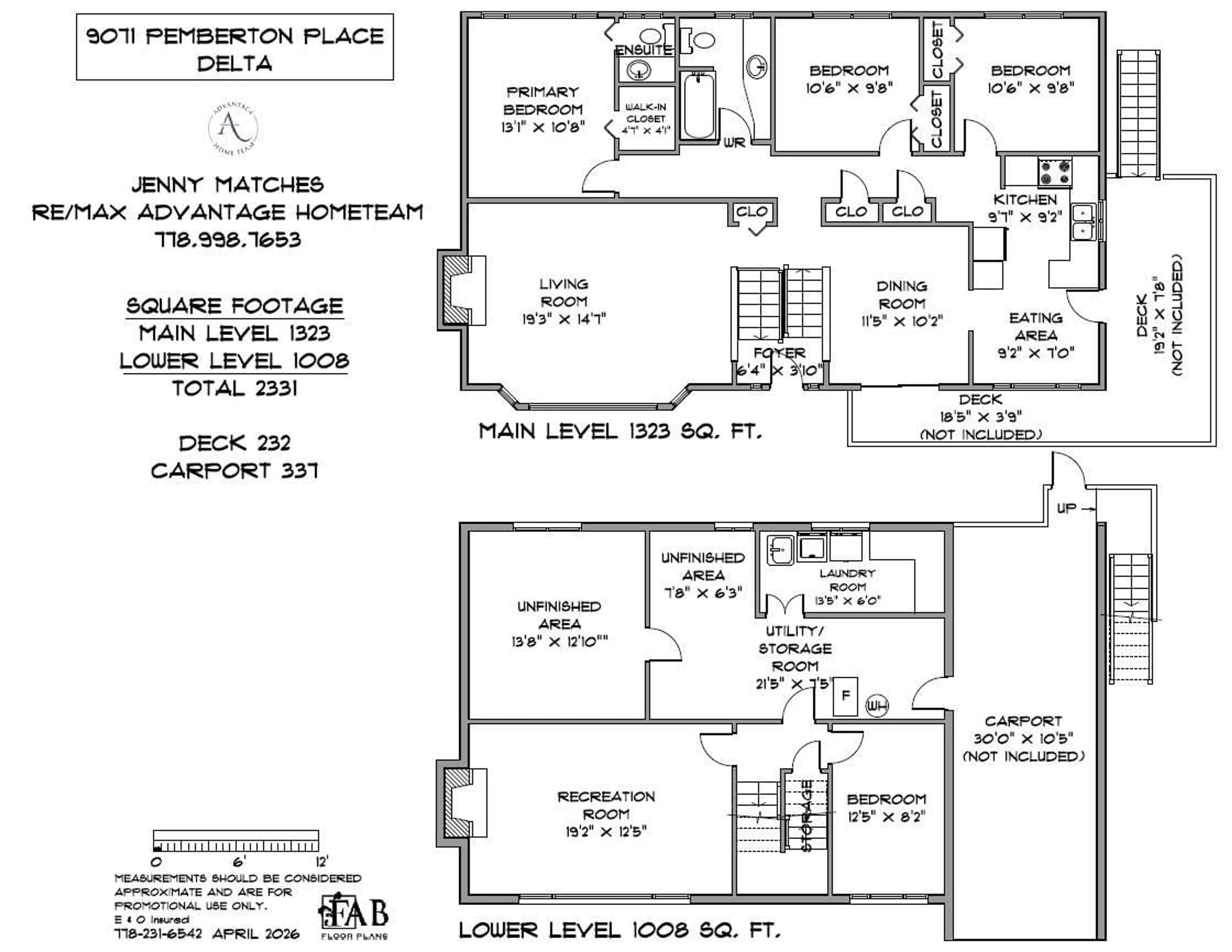 Floor plan for 9071 PEMBERTON PLACE, Delta British Columbia V4C3J6