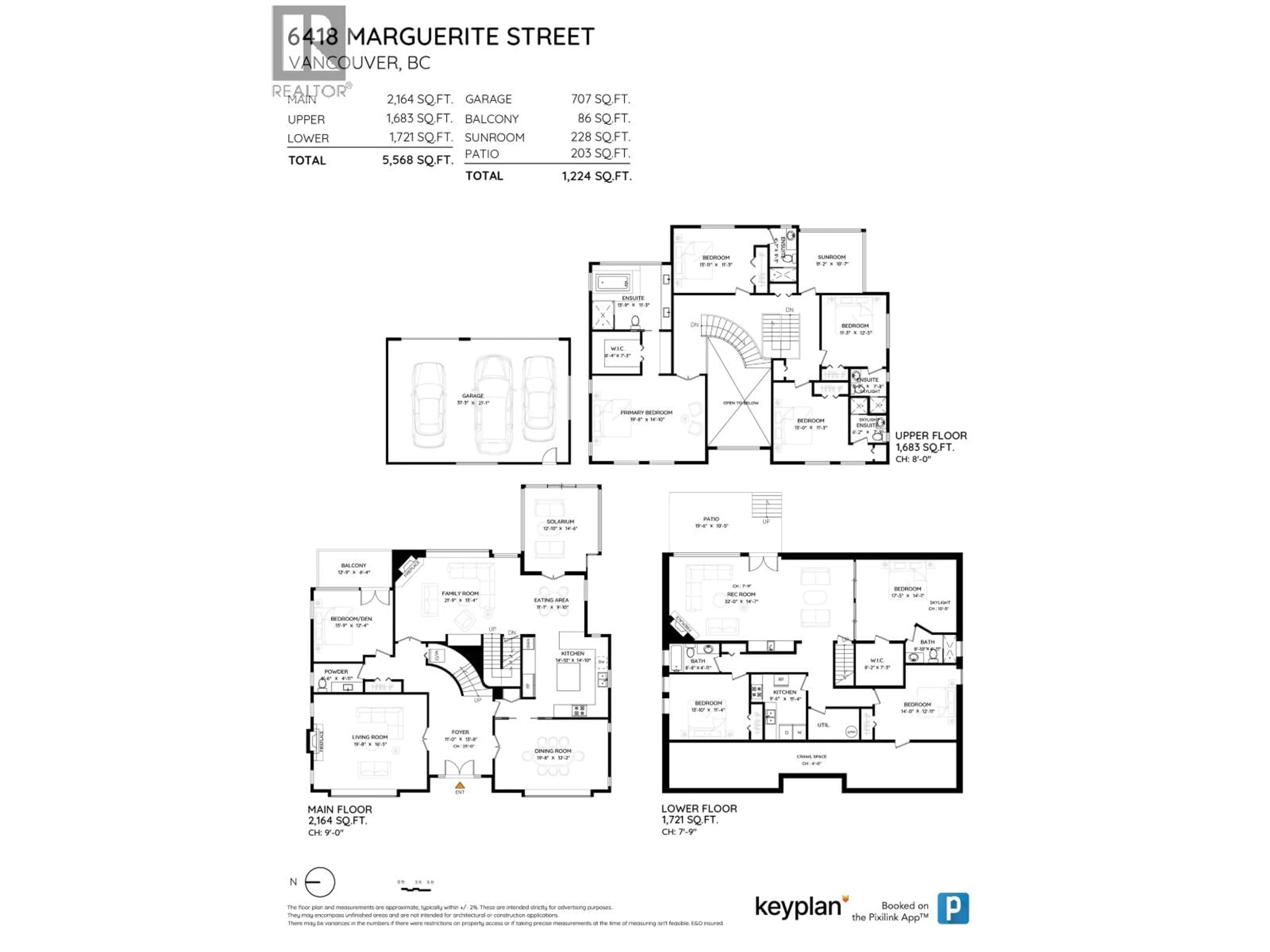 Floor plan for 6418 MARGUERITE STREET, Vancouver British Columbia V6M3L4
