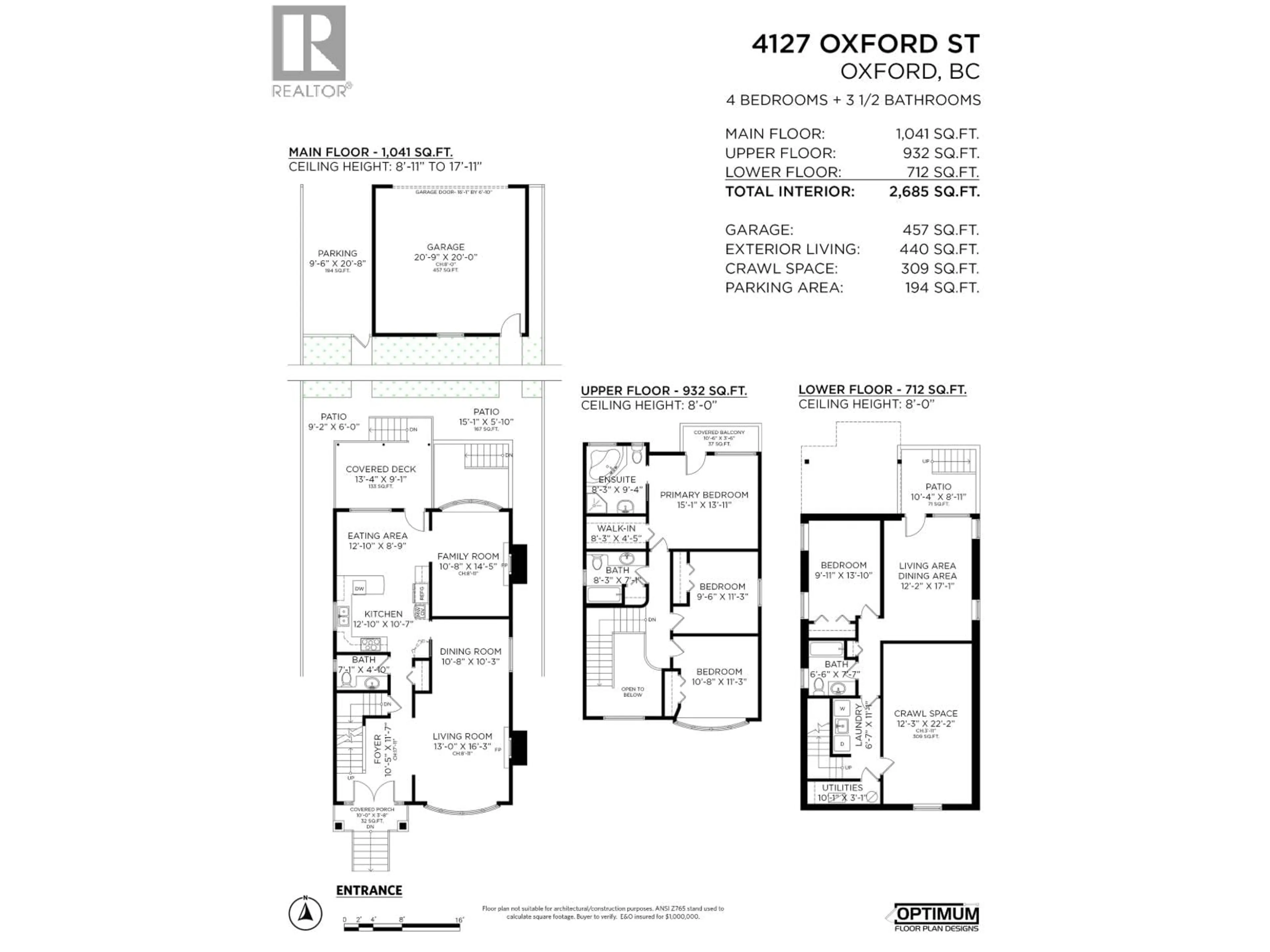 Floor plan for 4127 OXFORD STREET, Burnaby British Columbia V5C7A2