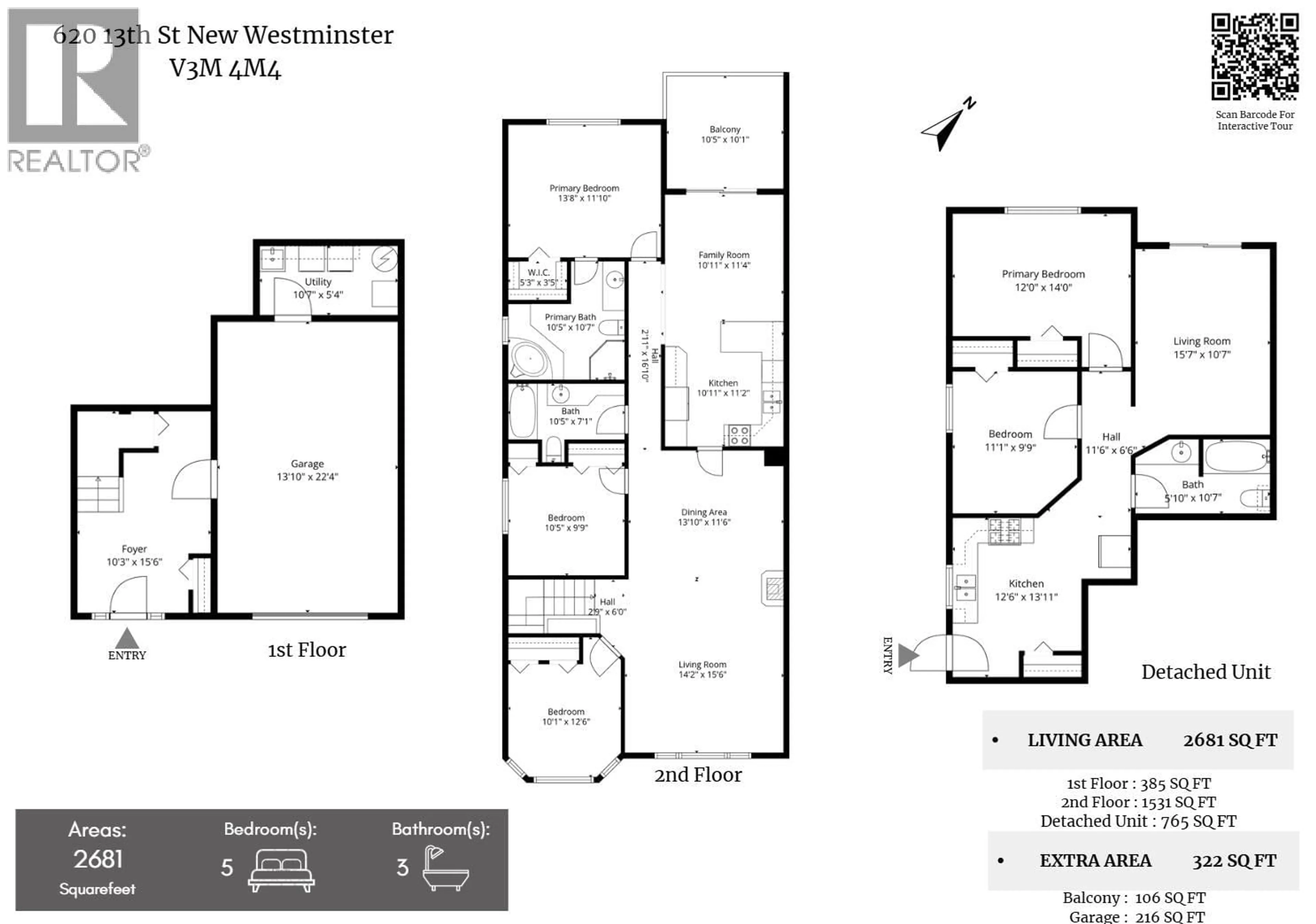 Floor plan for 620 THIRTEENTH STREET, New Westminster British Columbia V3M4M4