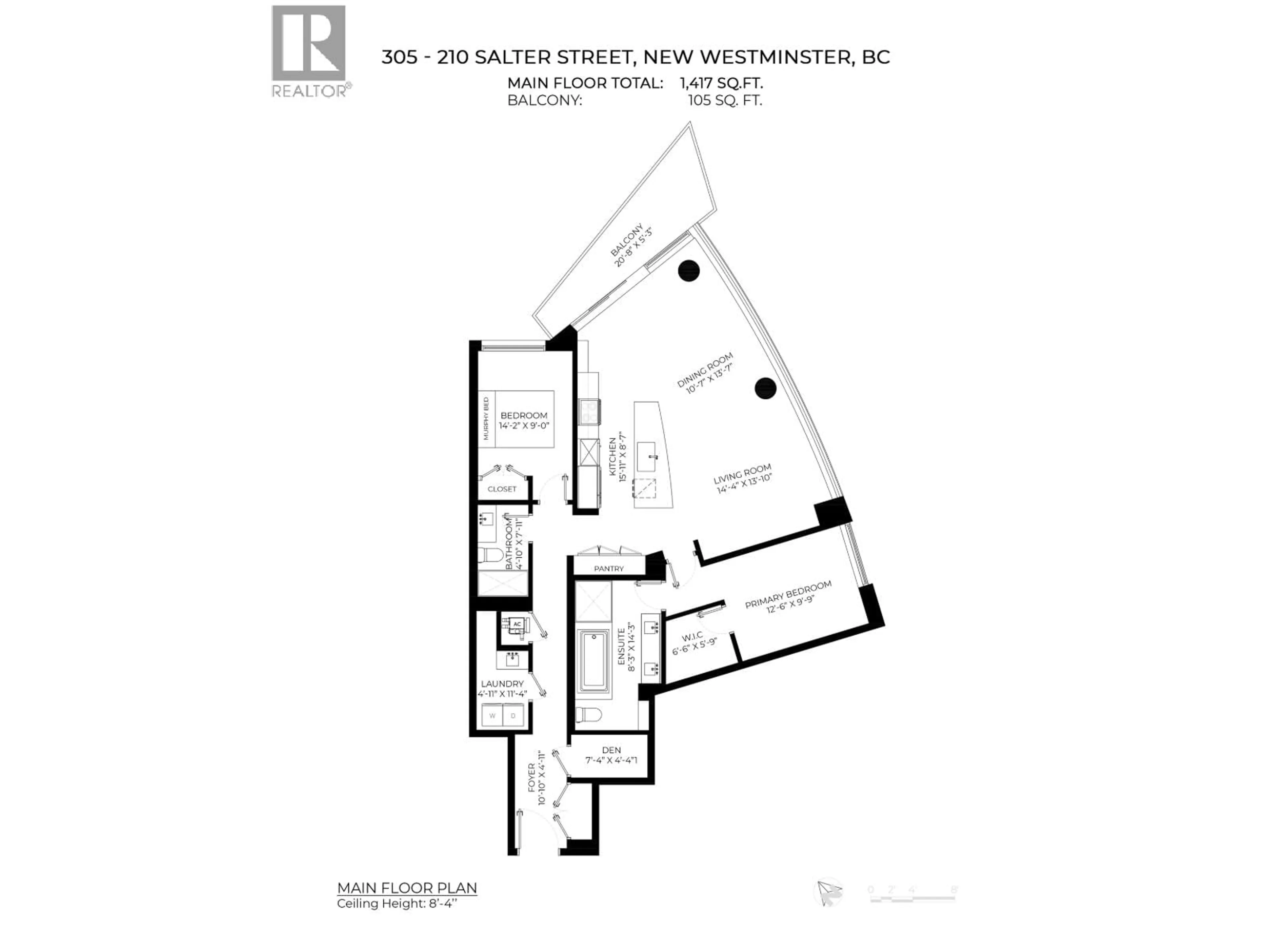 Floor plan for 305 - 210 SALTER STREET, New Westminster British Columbia V3M0J9