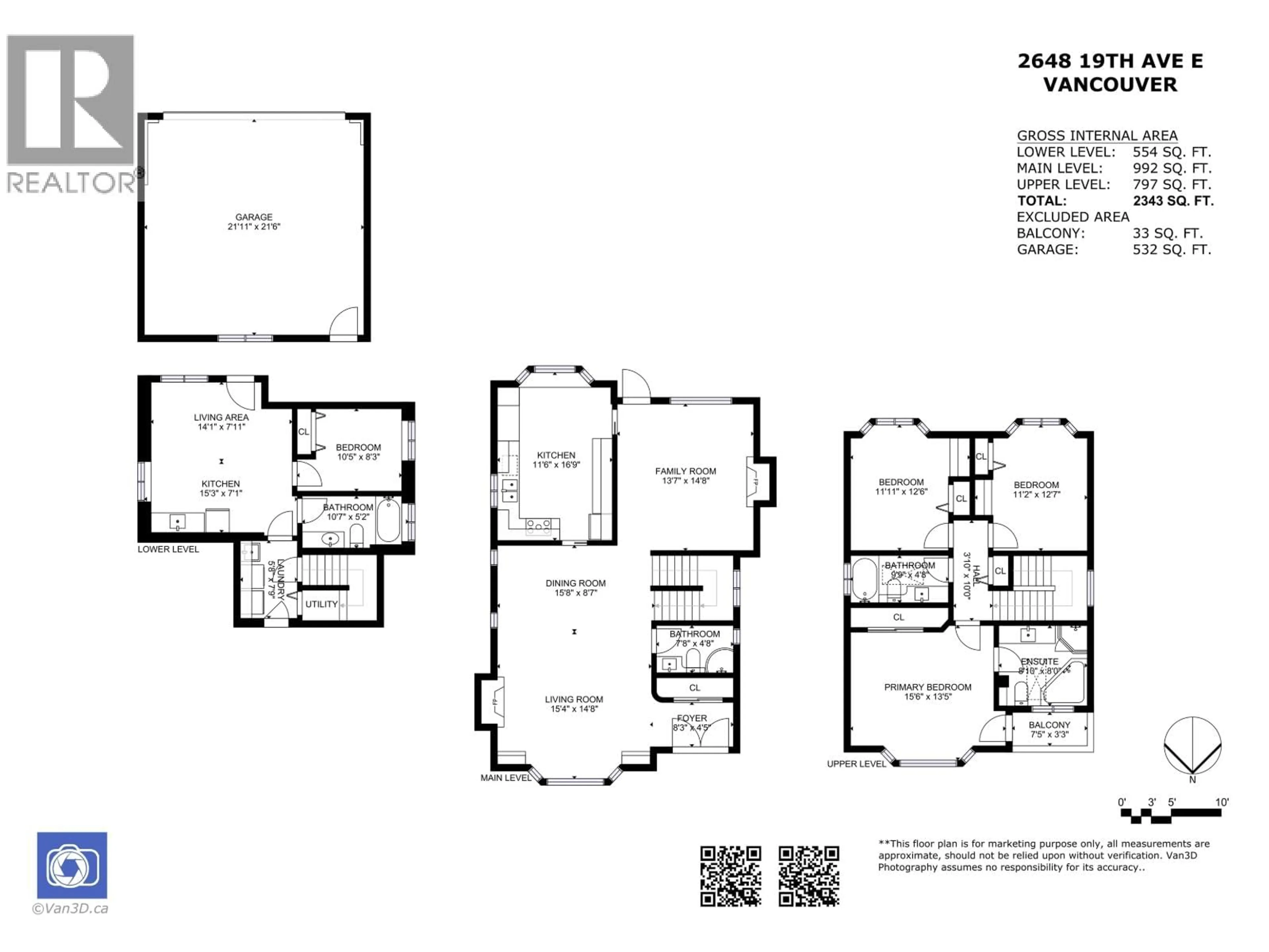 Floor plan for 2648 19TH AVENUE, Vancouver British Columbia V5M2S4