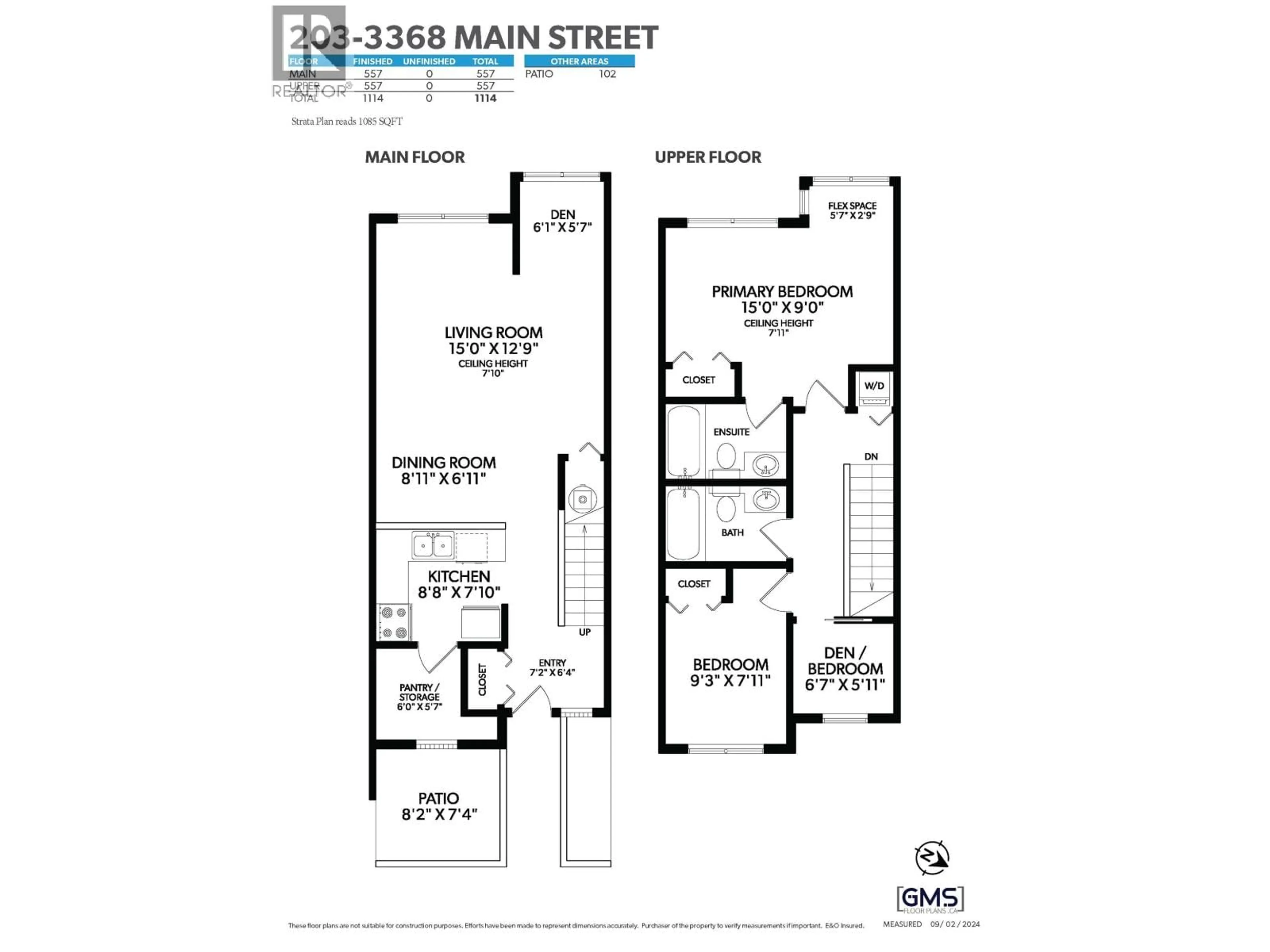 Floor plan for 203 - 3368 MAIN STREET, Vancouver British Columbia V5V3M7