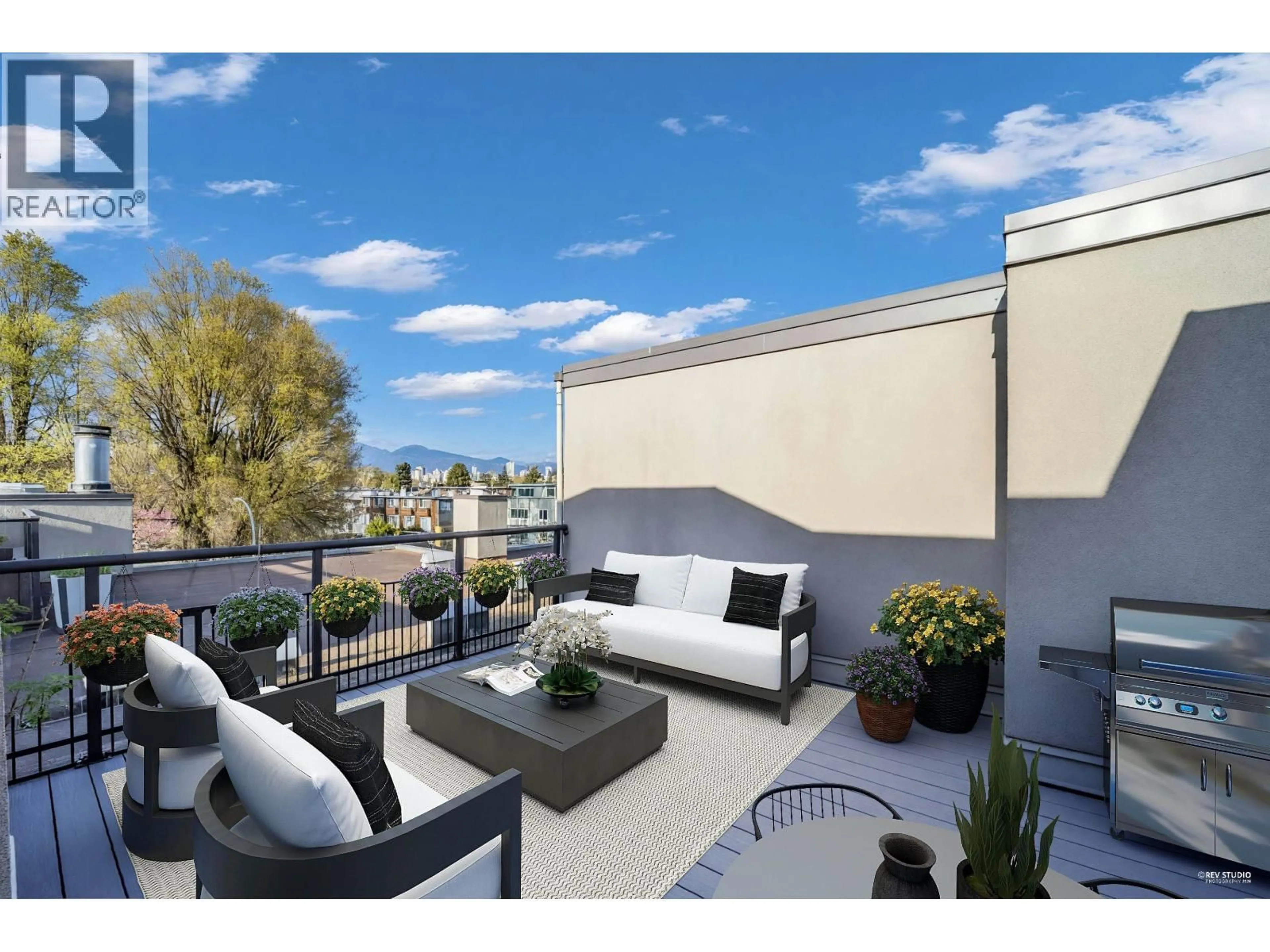 Patio, city buildings view from balcony for 305 - 2110 CORNWALL AVENUE, Vancouver British Columbia V6K1B4