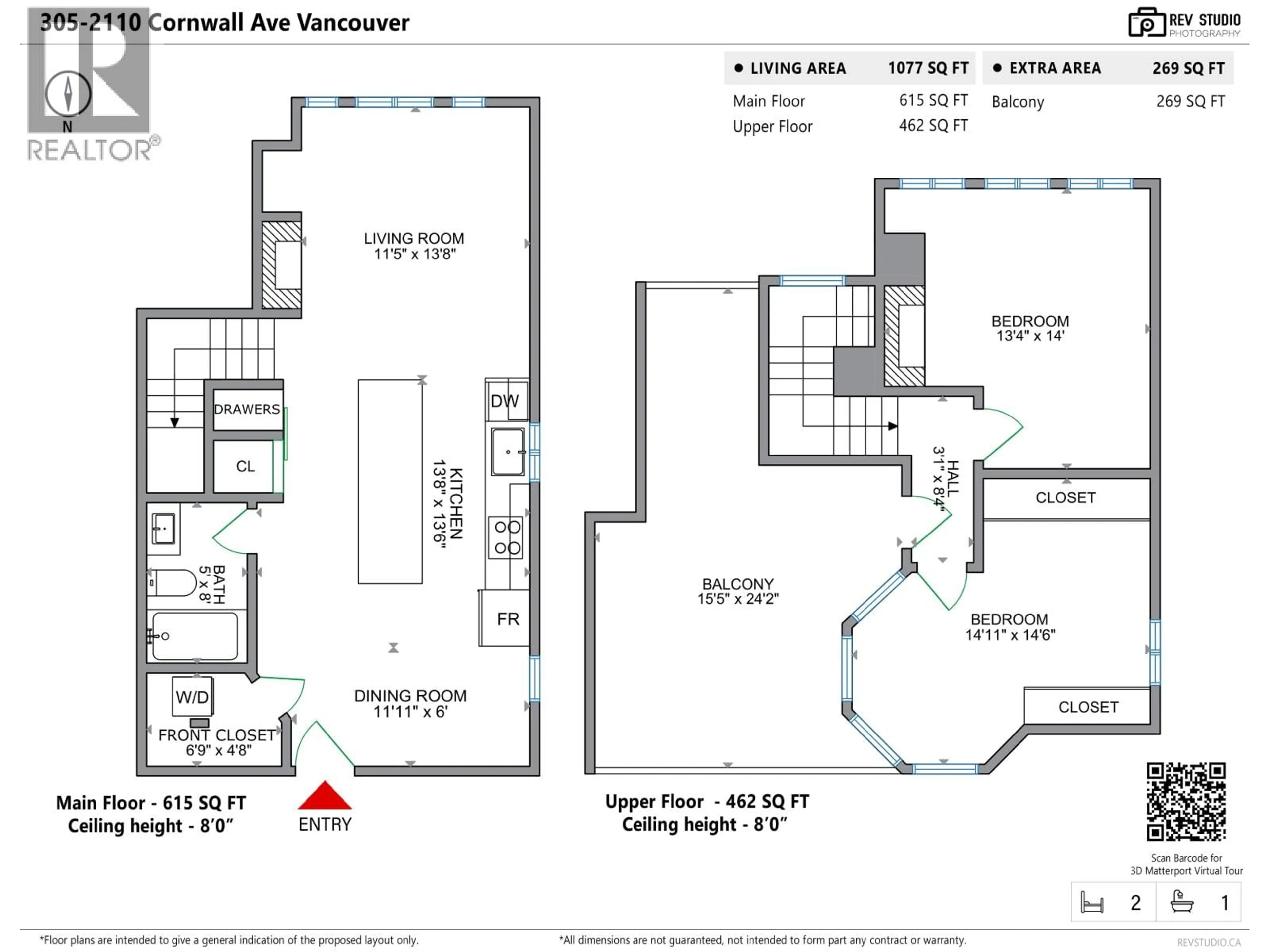 Floor plan for 305 - 2110 CORNWALL AVENUE, Vancouver British Columbia V6K1B4
