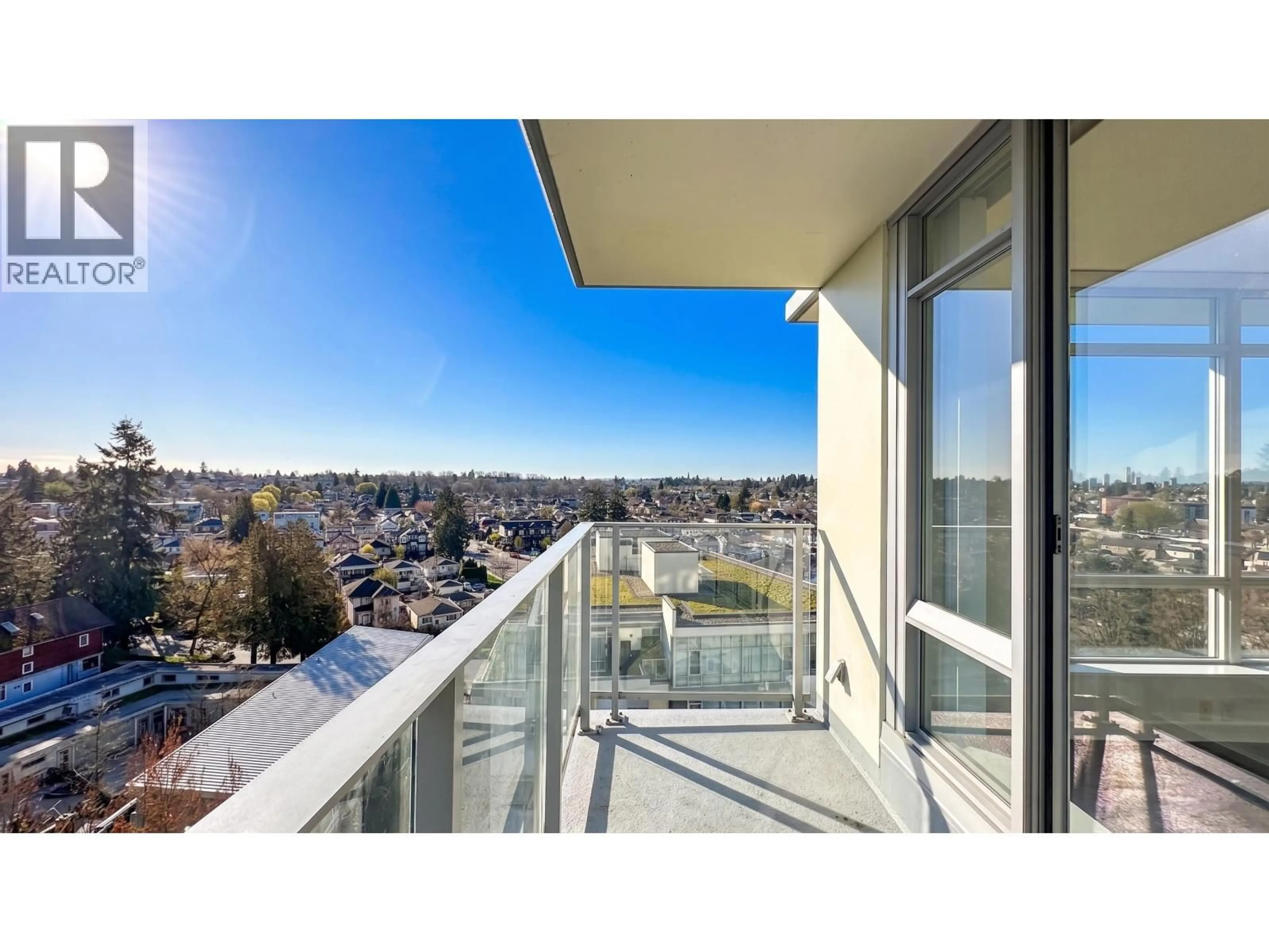 Balcony in the apartment, city buildings view from balcony for 1107 - 4815 ELDORADO MEWS, Vancouver British Columbia V5R0B2