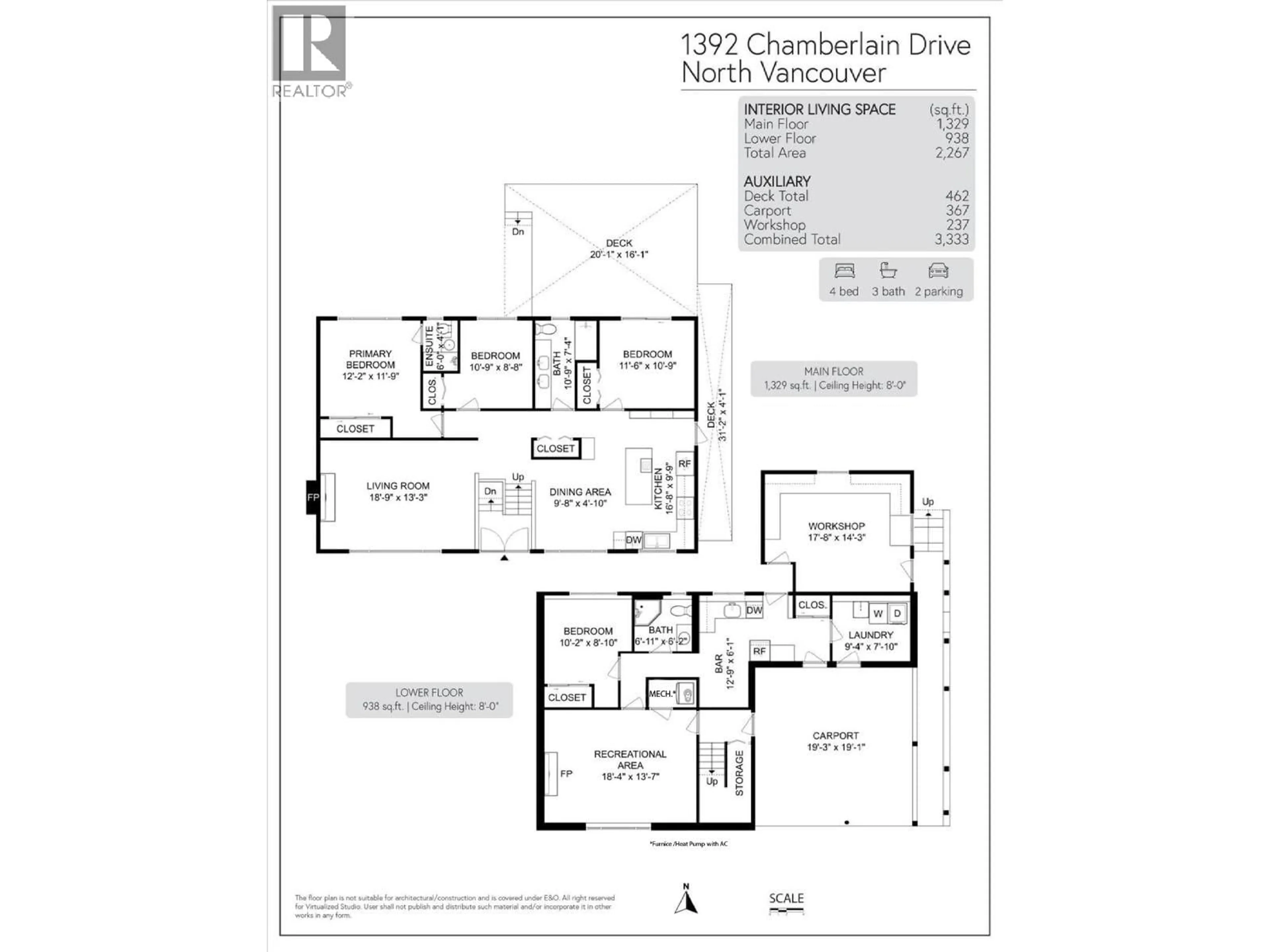 Floor plan for 1392 CHAMBERLAIN DRIVE, North Vancouver British Columbia V7K1P6