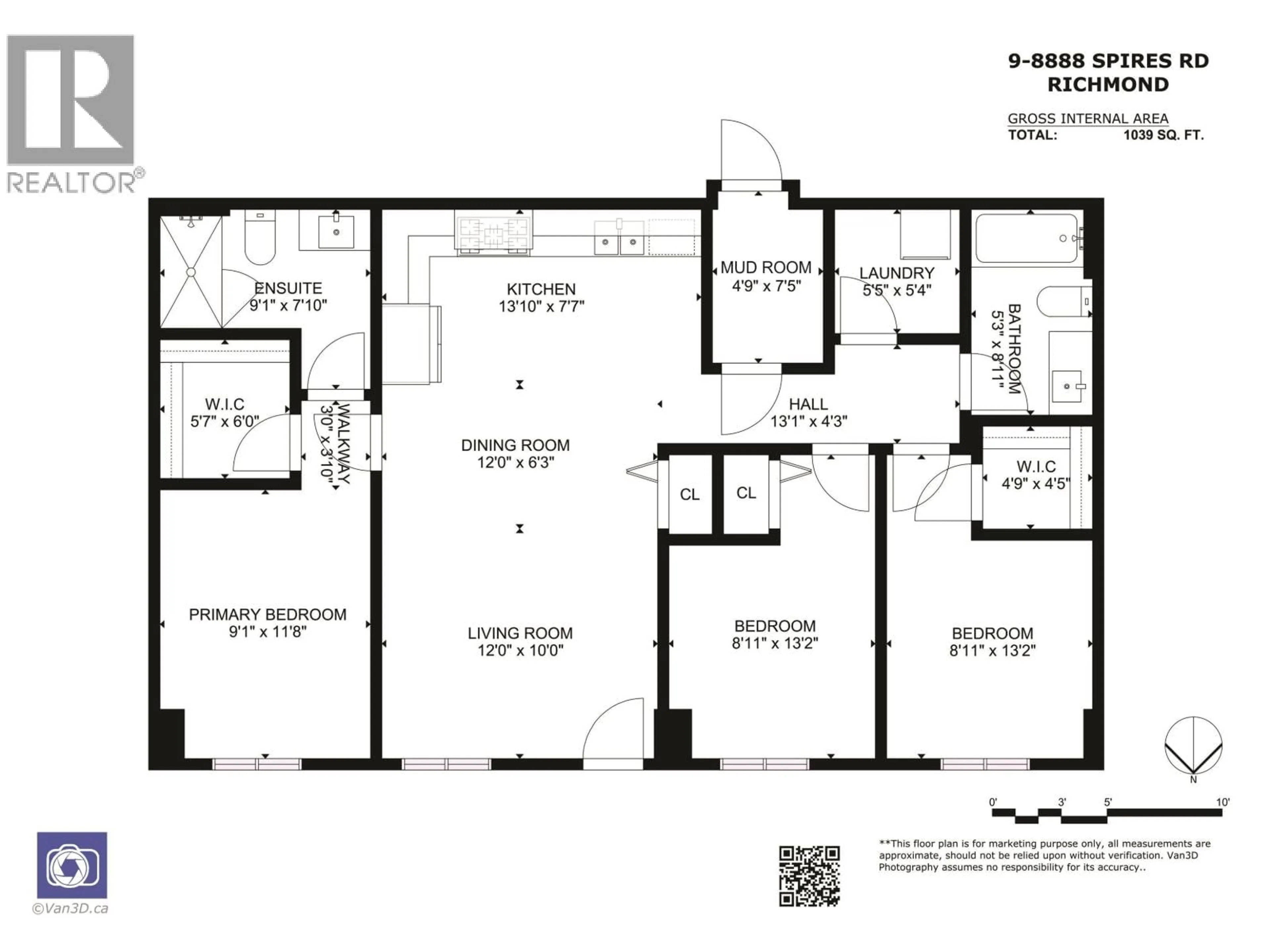 Floor plan for 9 - 8888 SPIRES ROAD, Richmond British Columbia V6Y0L9