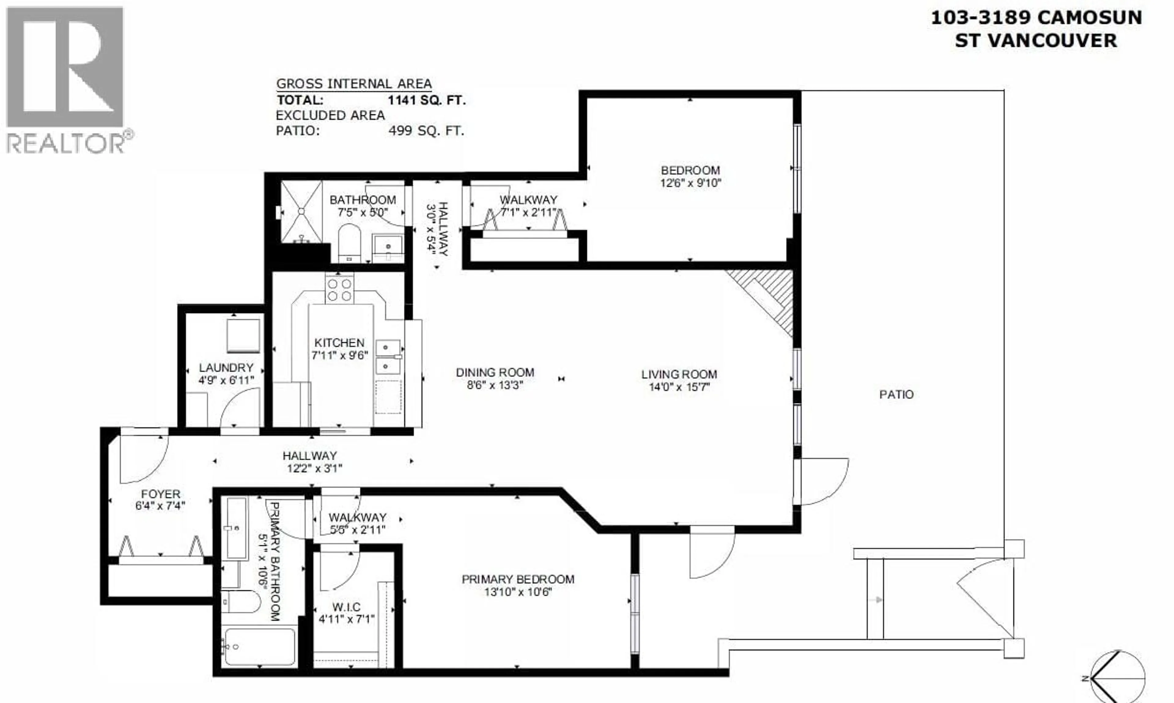 Floor plan for 103 - 3189 CAMOSUN STREET, Vancouver British Columbia V6R3X2