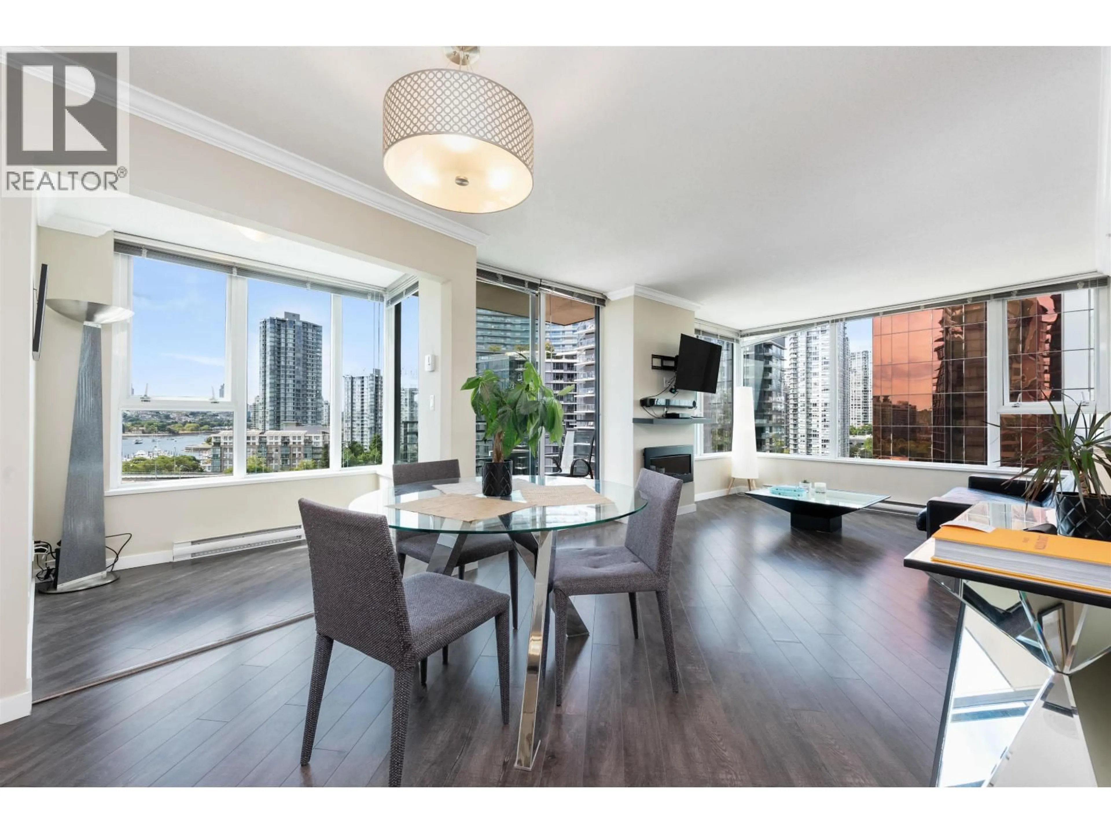 Dining room, wood/laminate floor for 1606 - 33 SMITHE STREET, Vancouver British Columbia V6B0B5